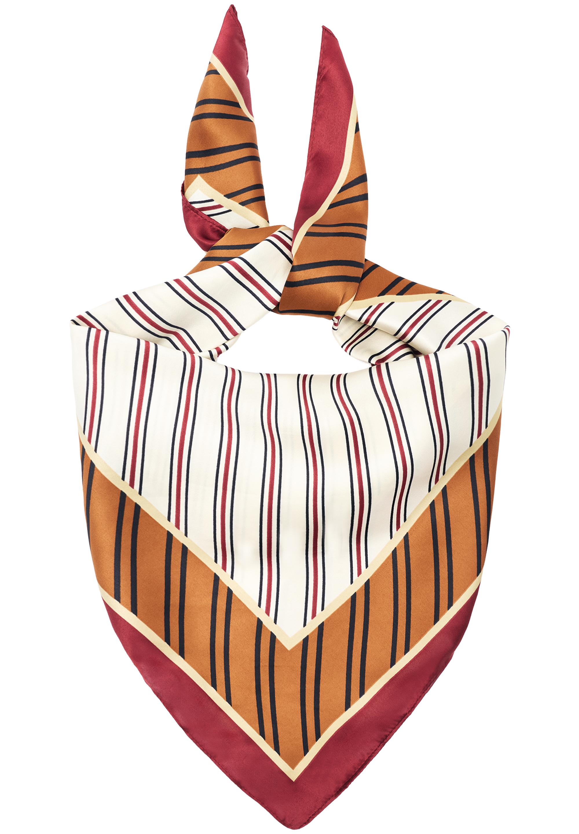 Striped satin scarf — Orange