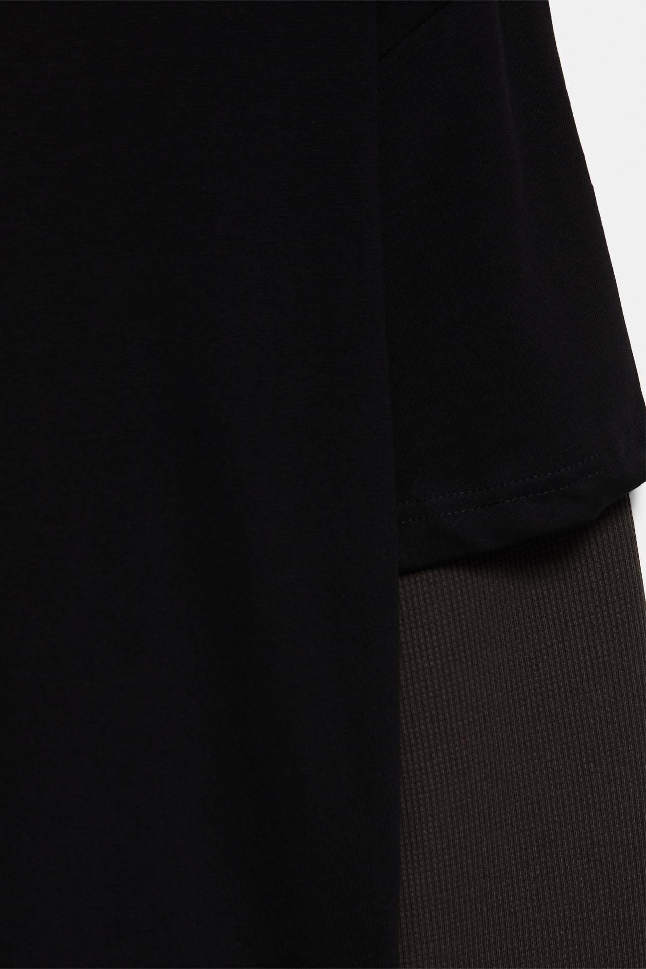 Double-layer long sleeve T-shirt — Black