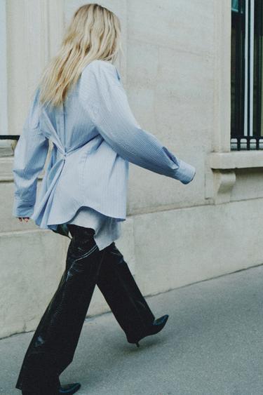 Striped shirt with back buttons — Sky blue 6