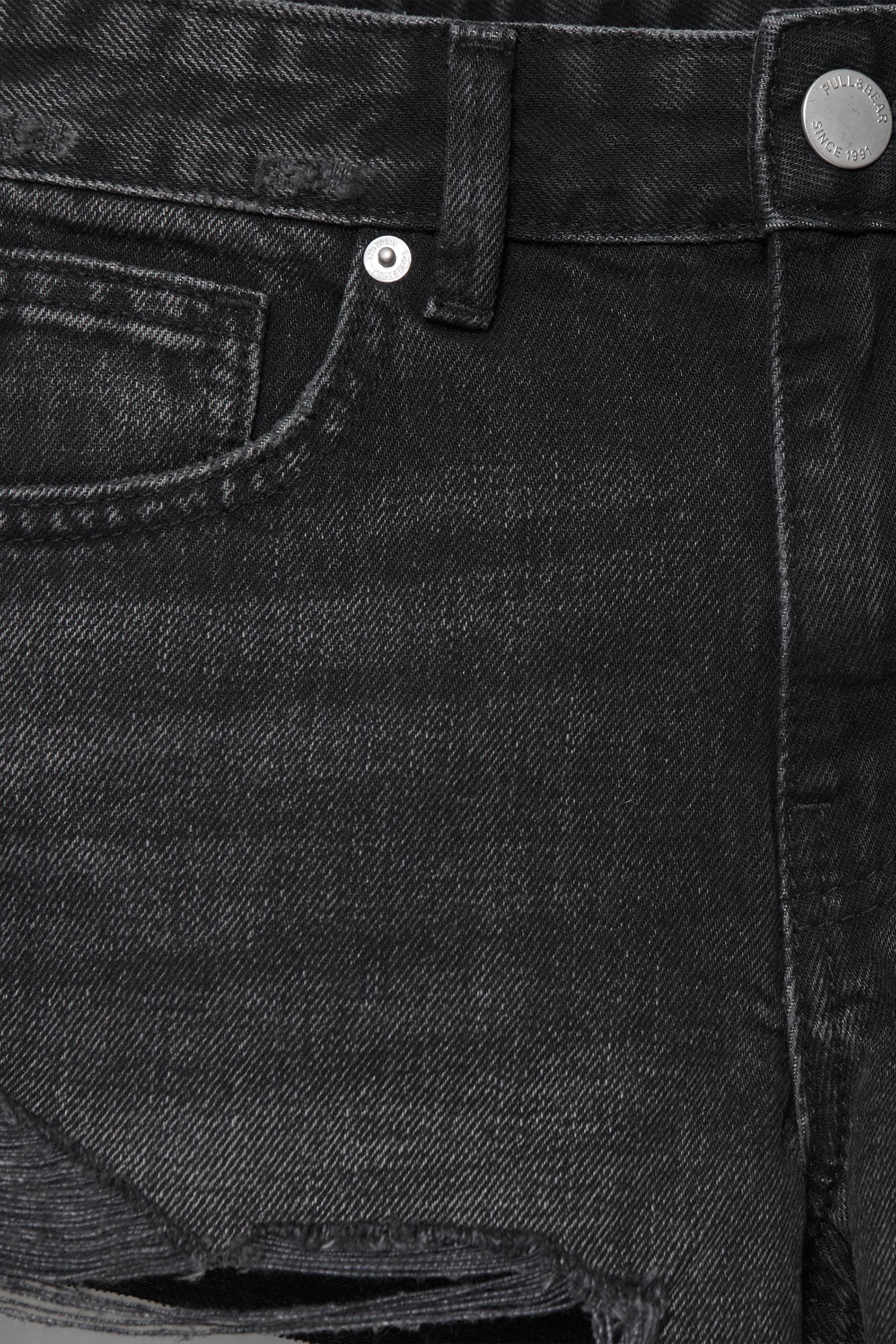 Mini ripped denim shorts — Black