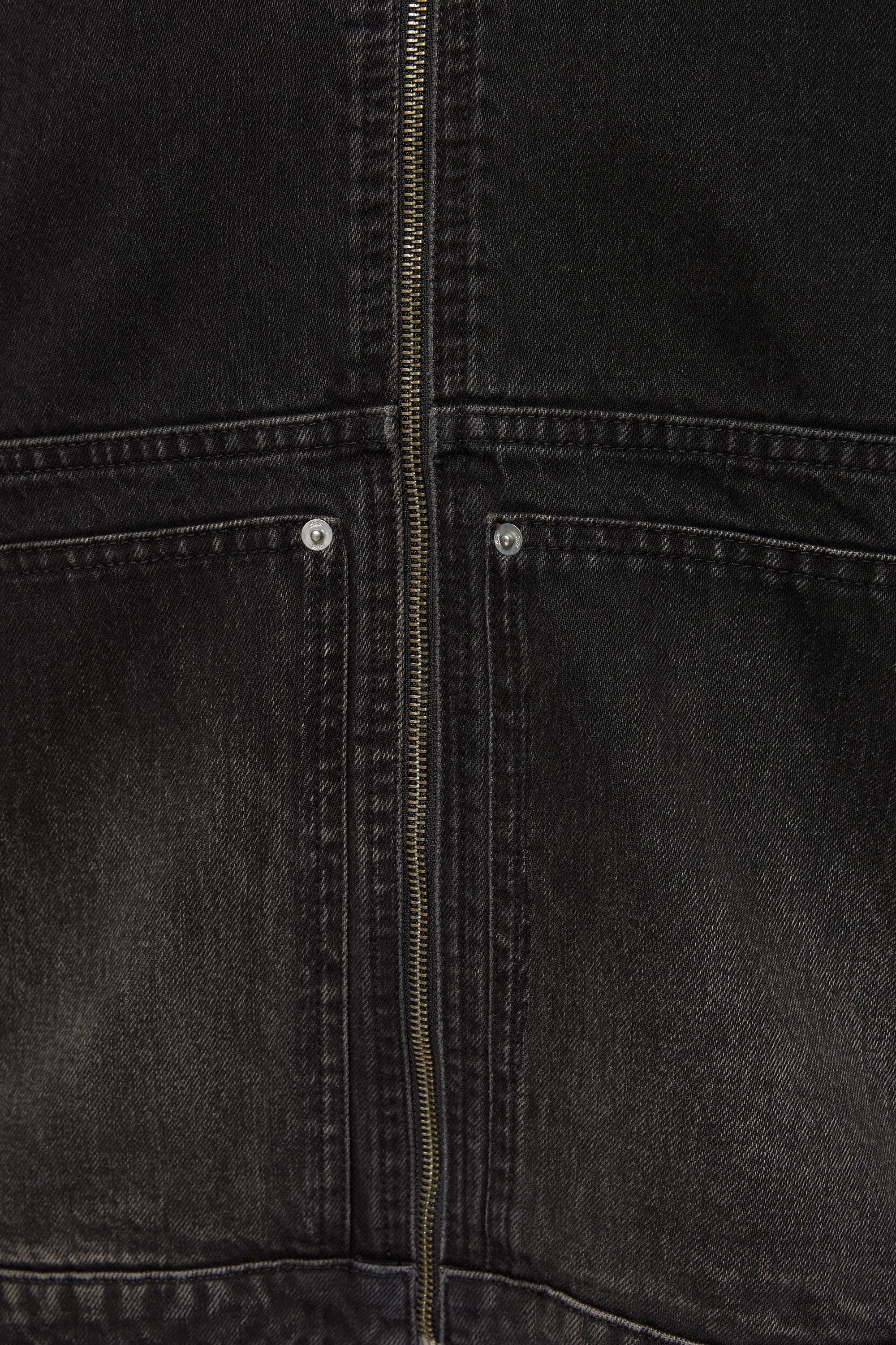 Denim jacket with pockets — Faded black
