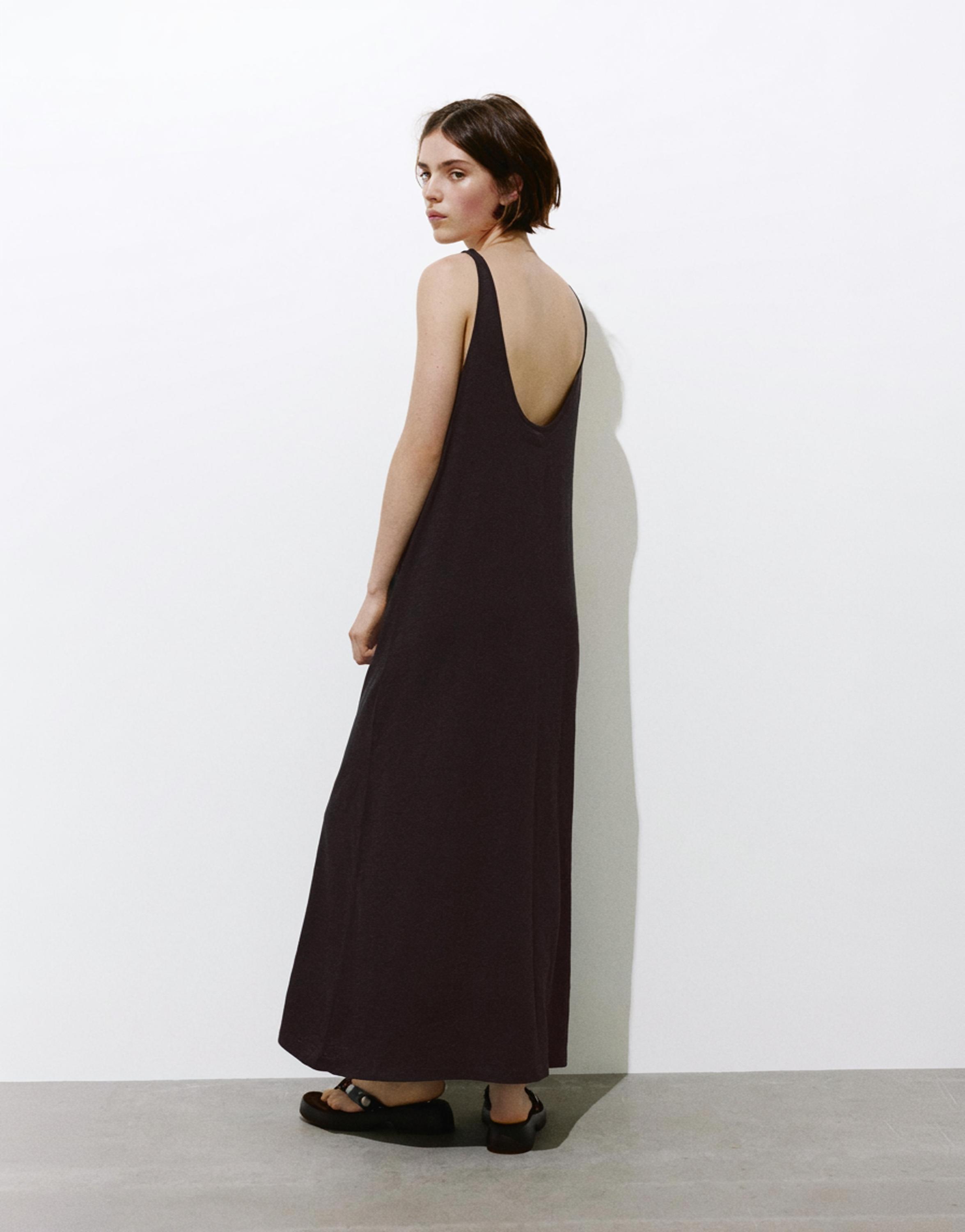 Strappy midi dress — Anthracite grey