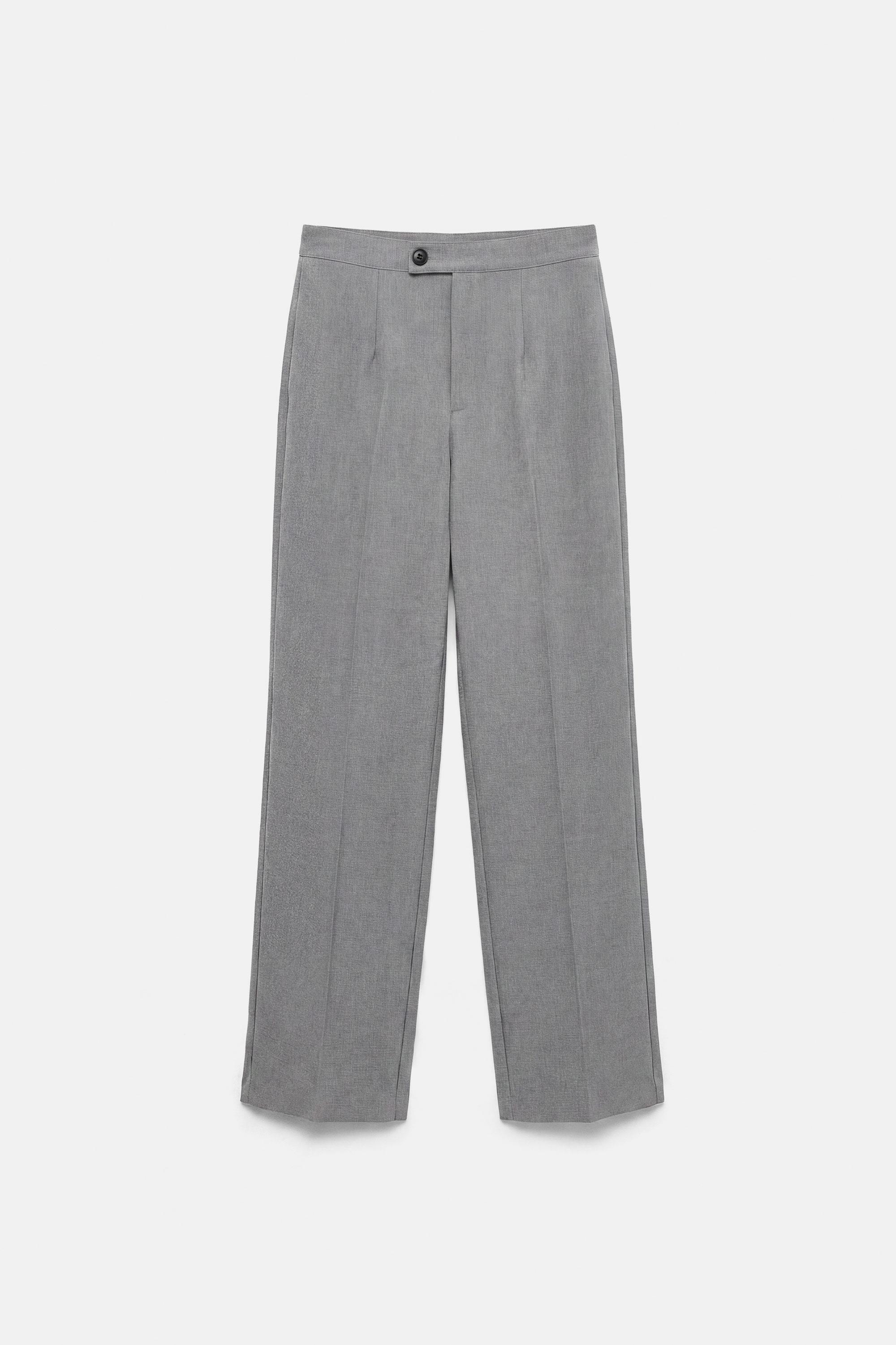 Straight-leg darted trousers — Medium grey