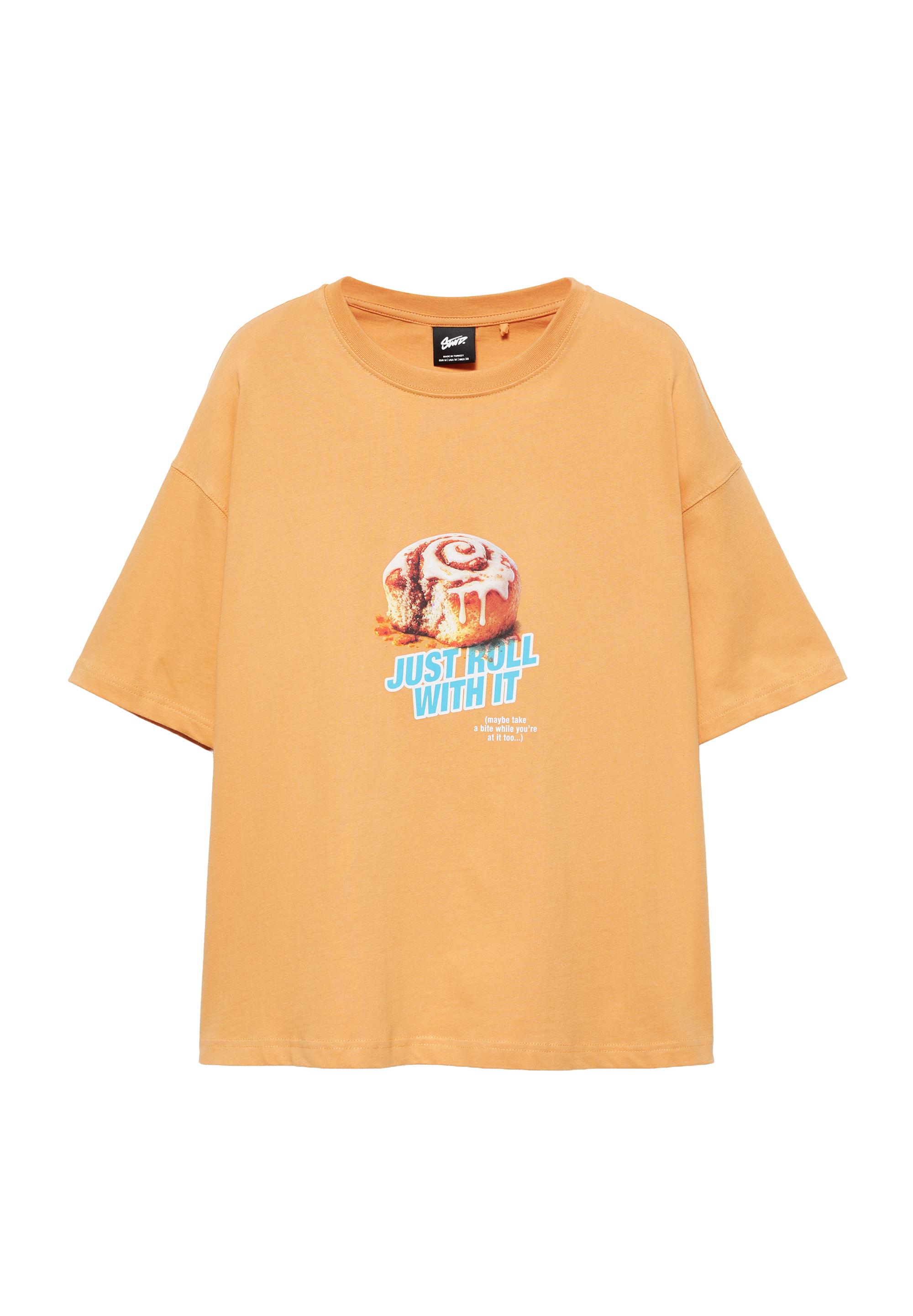 STWD cinnamon roll graphic T-shirt — Orange