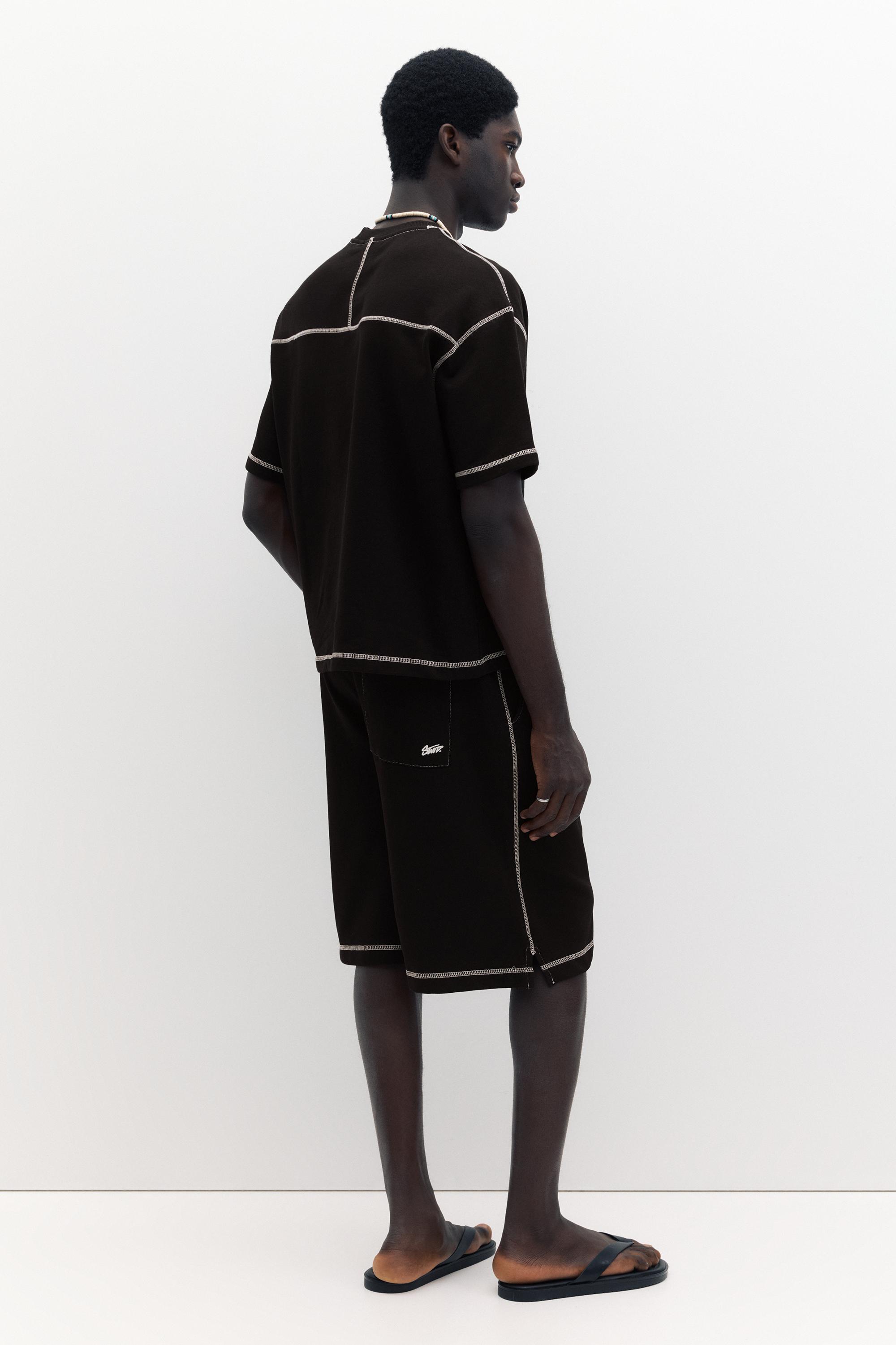 Short sleeve STWD seam sweatshirt — Black