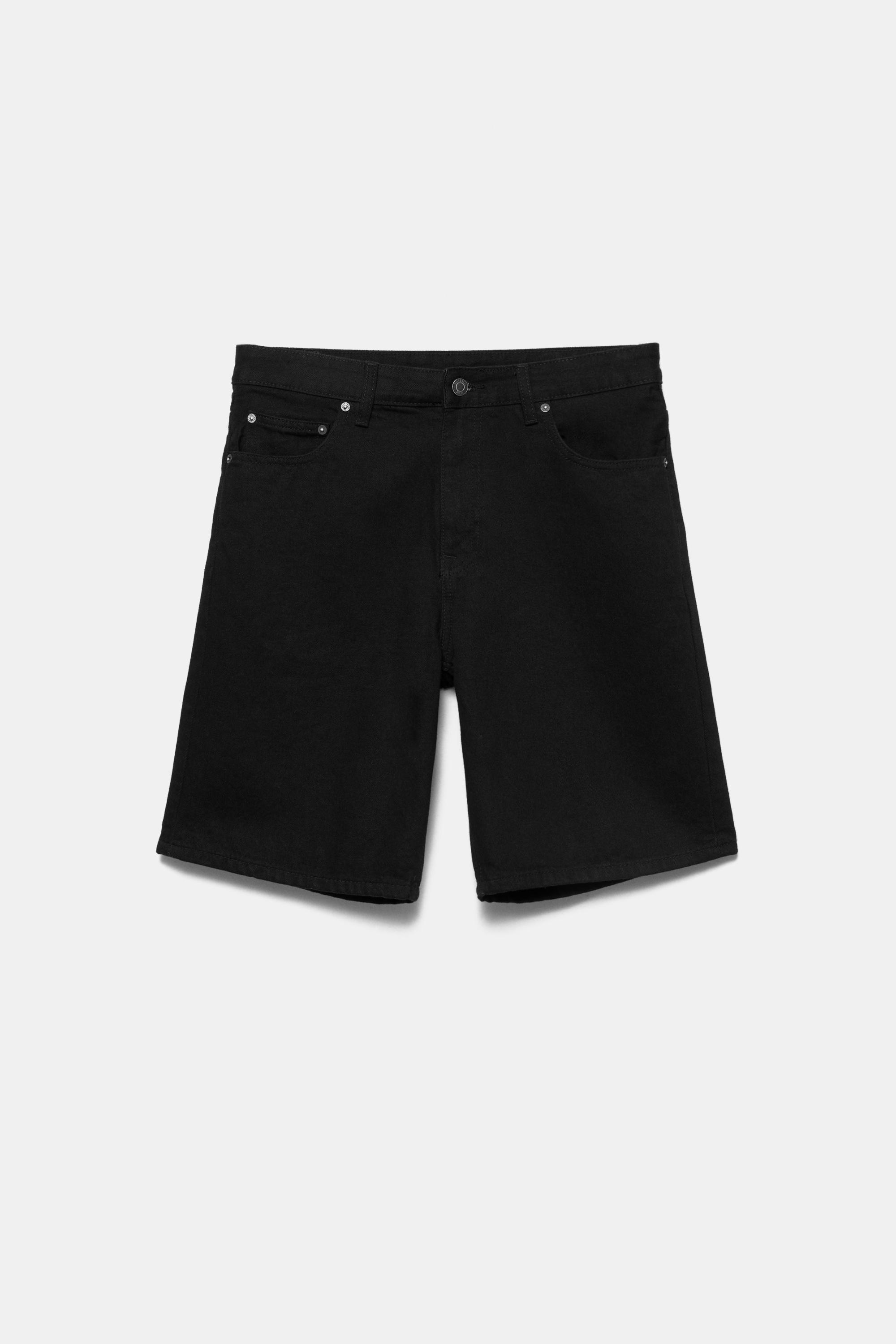 Standard denim Bermuda shorts — Black