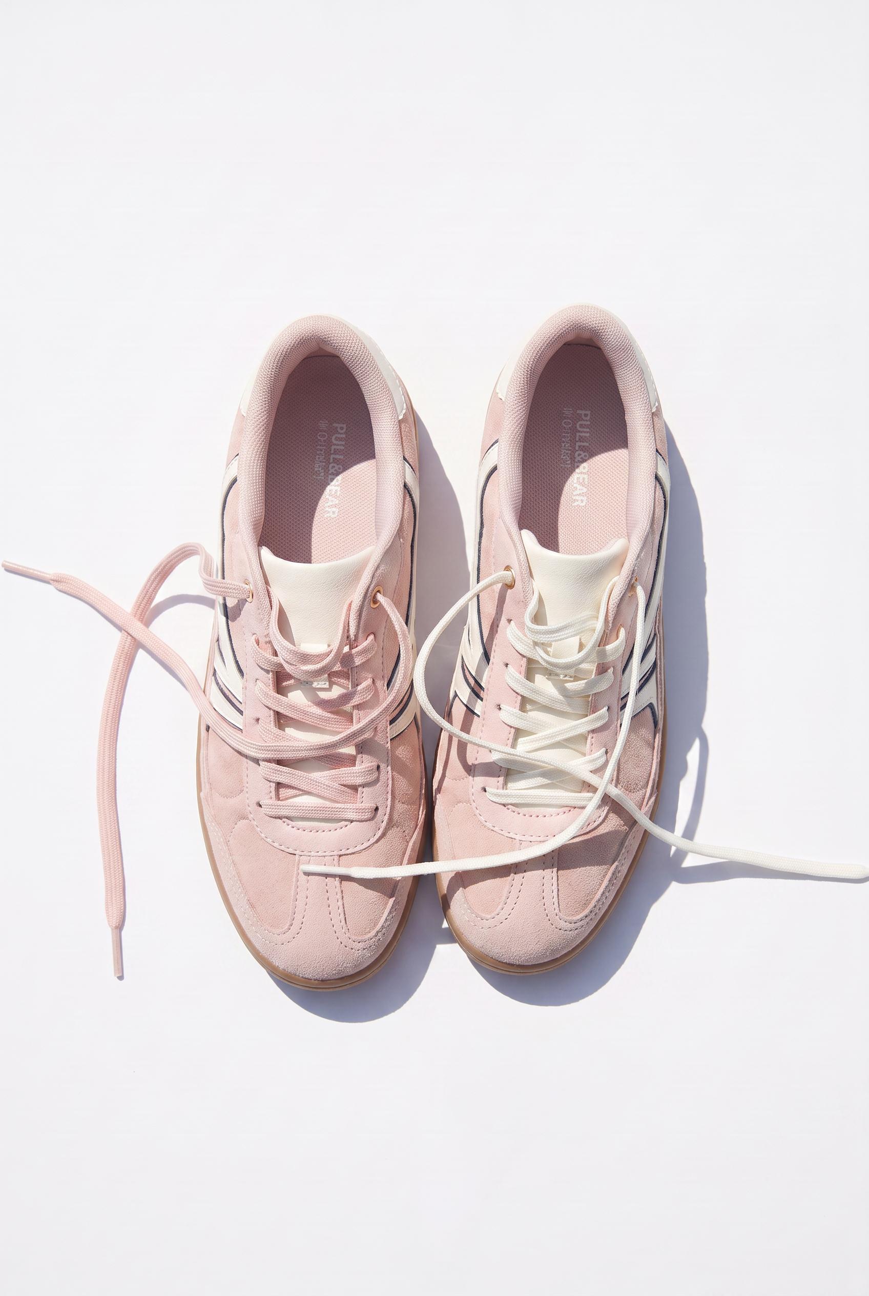 Lace-up retro trainers — Pink