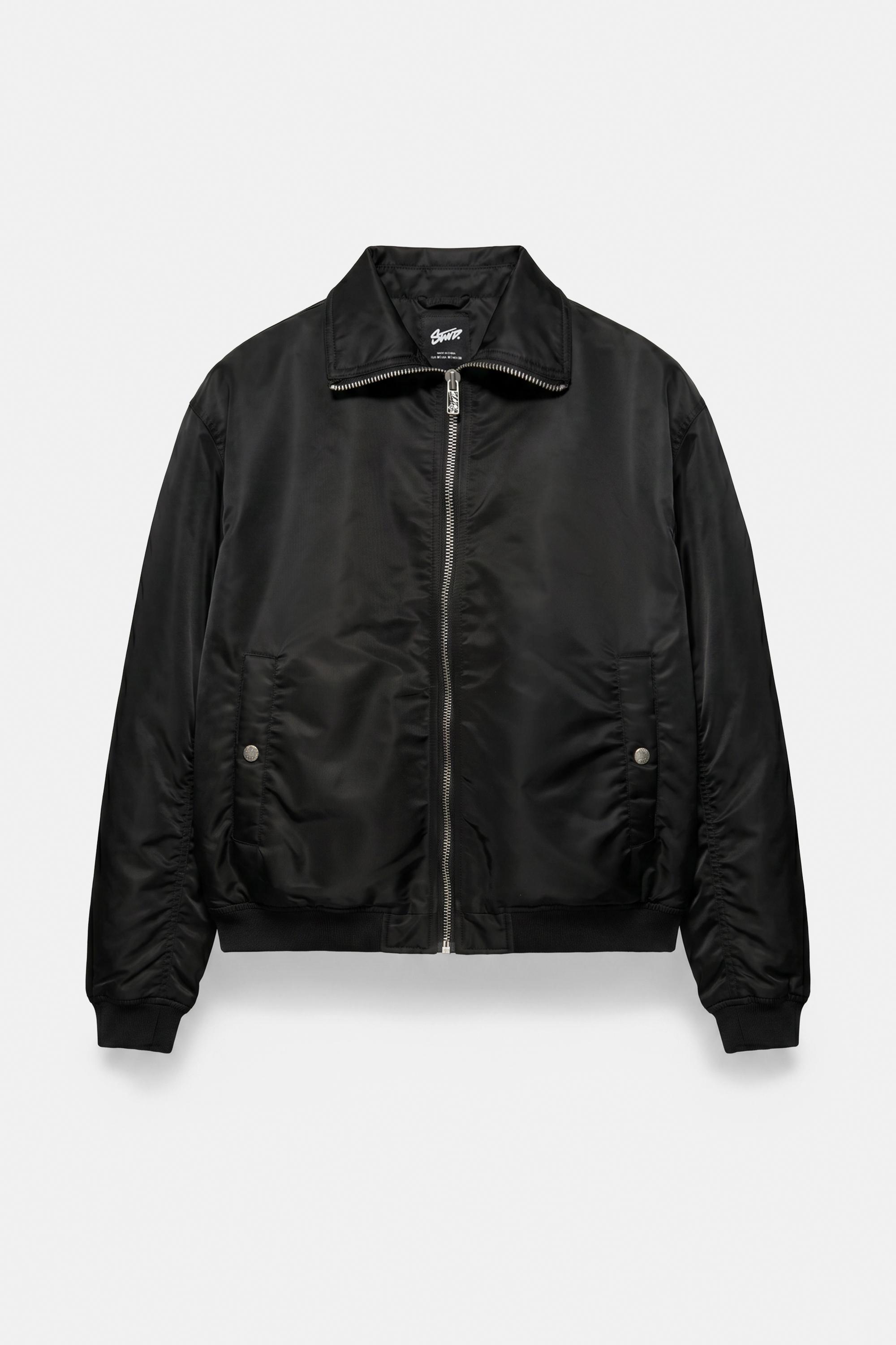 Shirt collar bomber jacket — Black