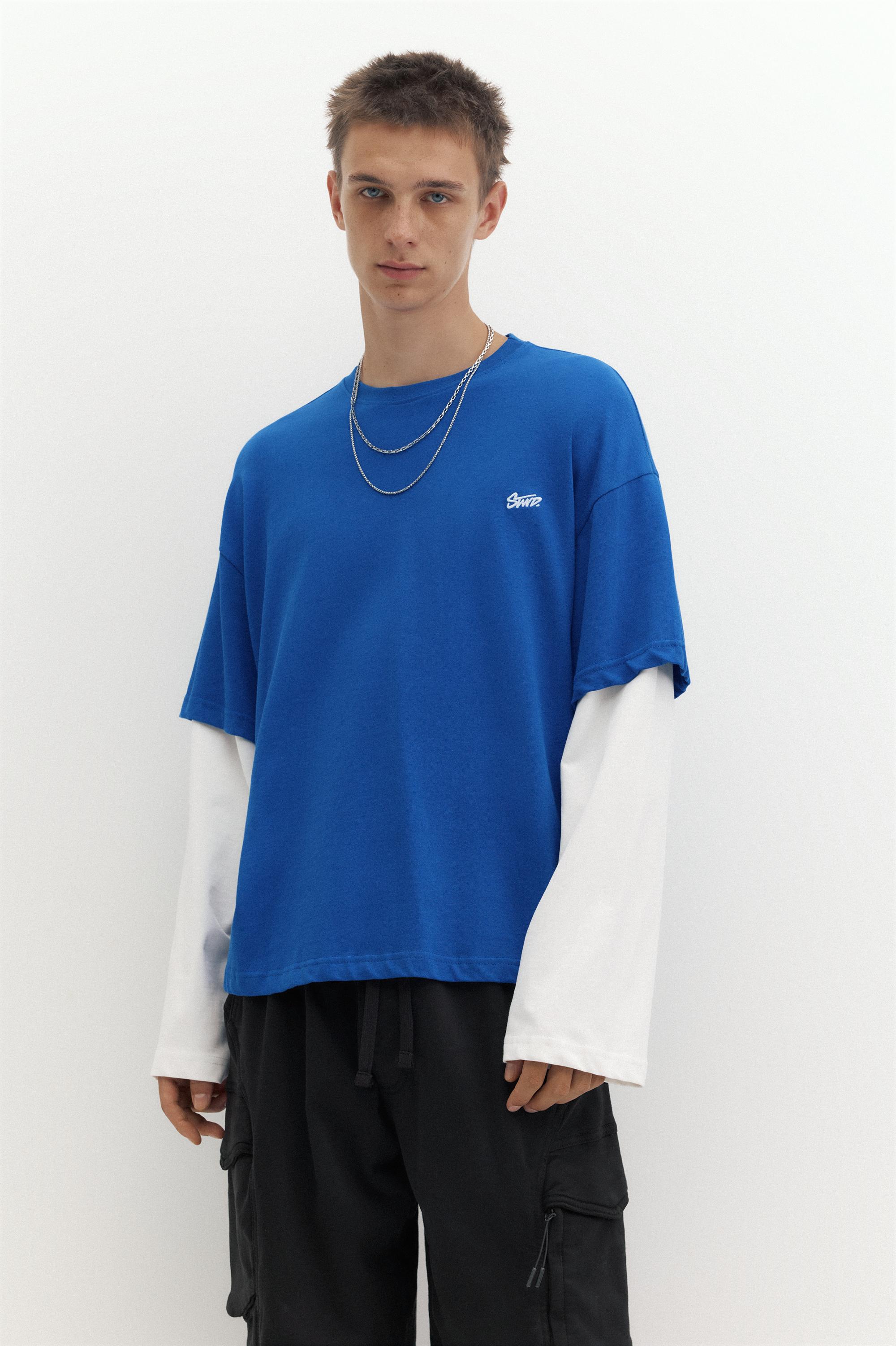 Double sleeve T-shirt — Deep blue