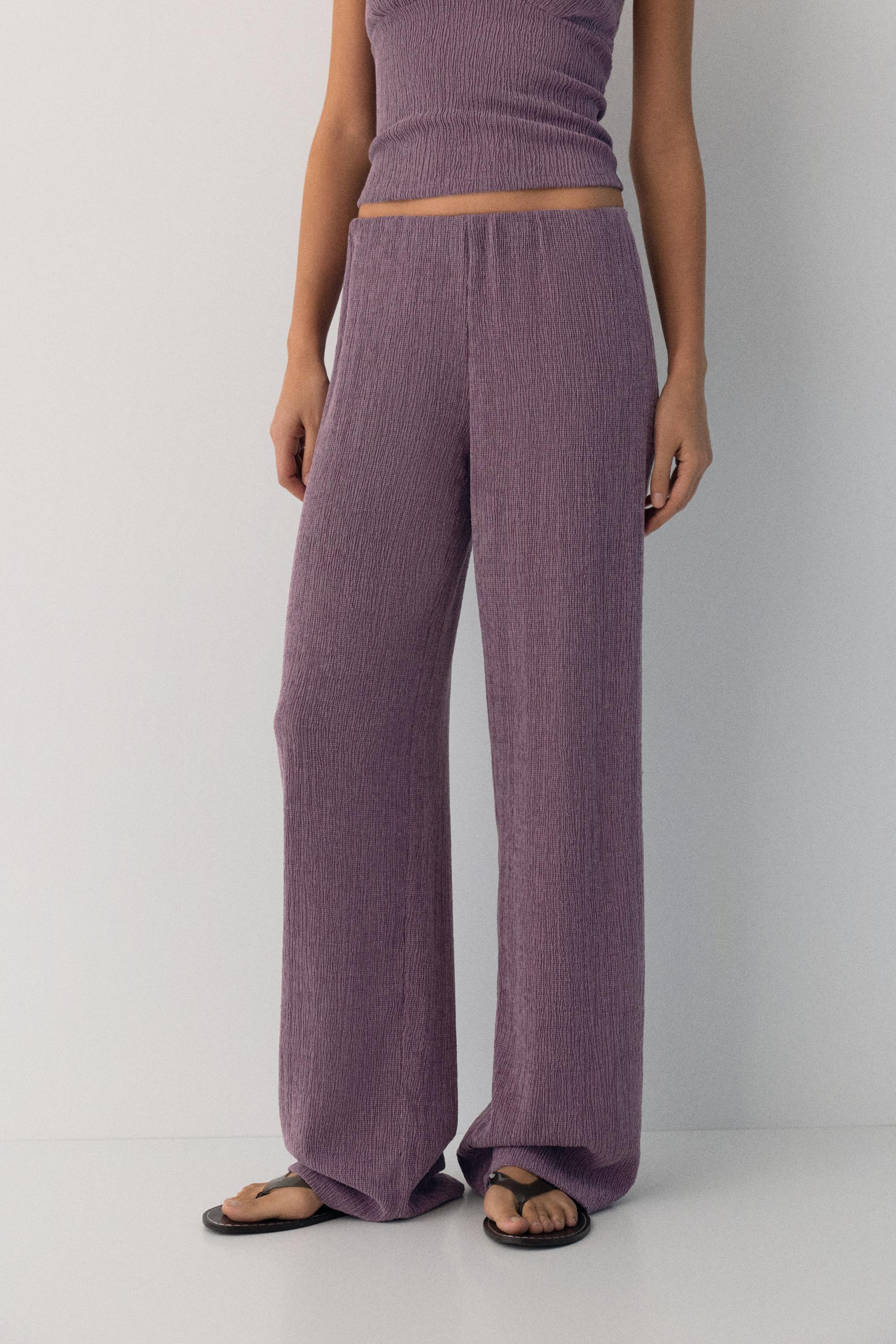 Crepe straight-leg trousers — Lavender