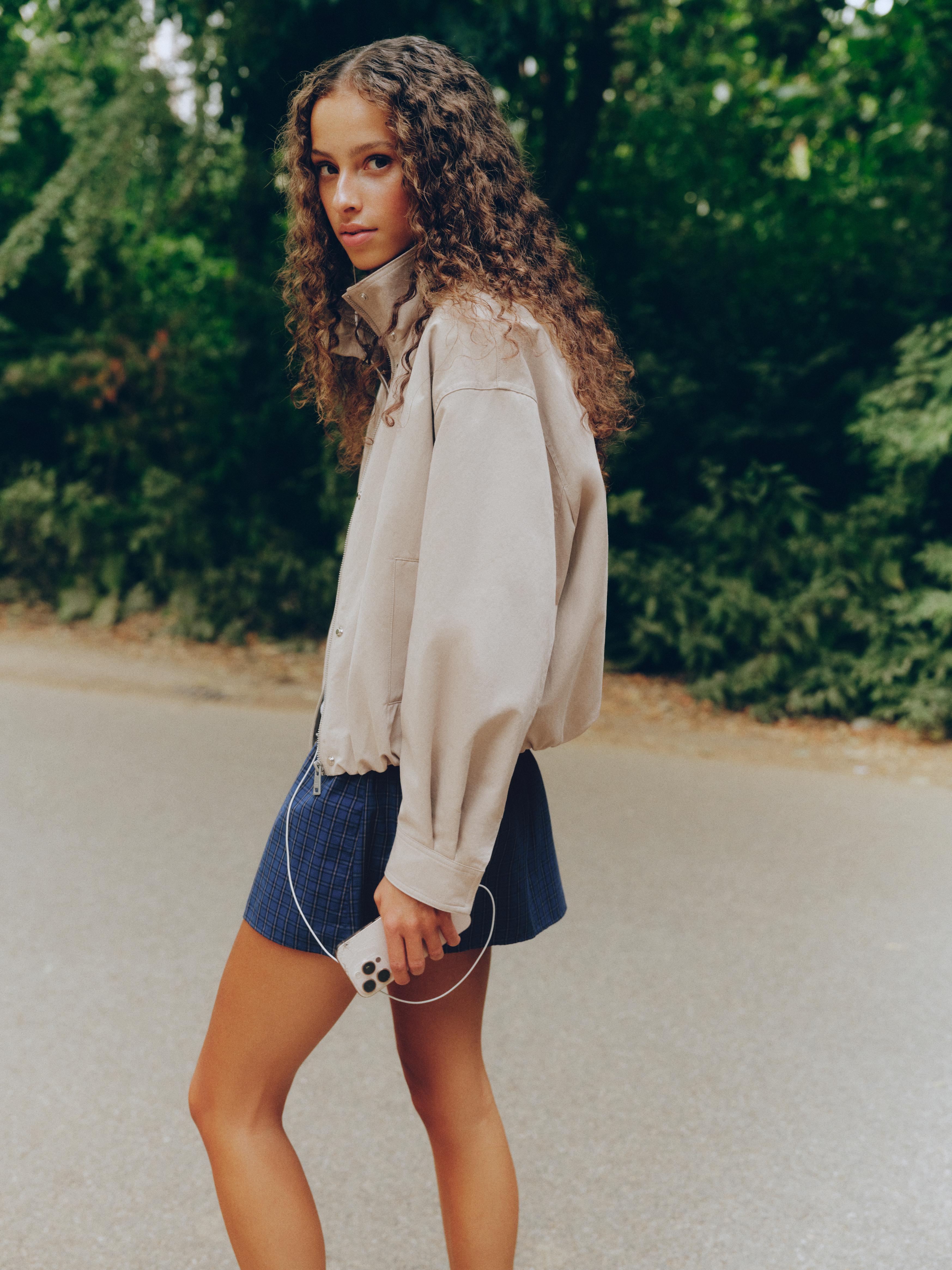 Oversize high-neck jacket — Sand