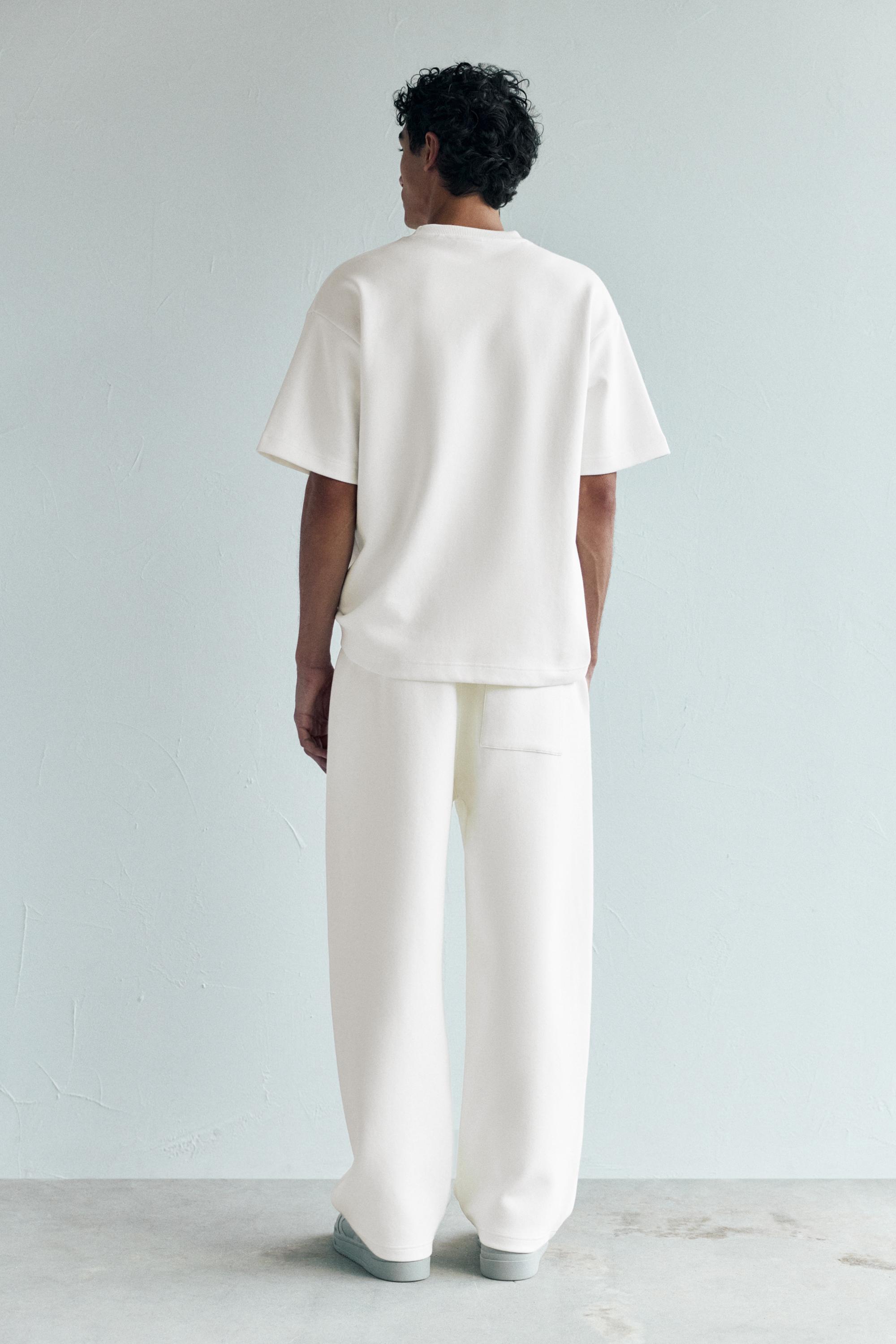 Basic short sleeve sweatshirt — Off white