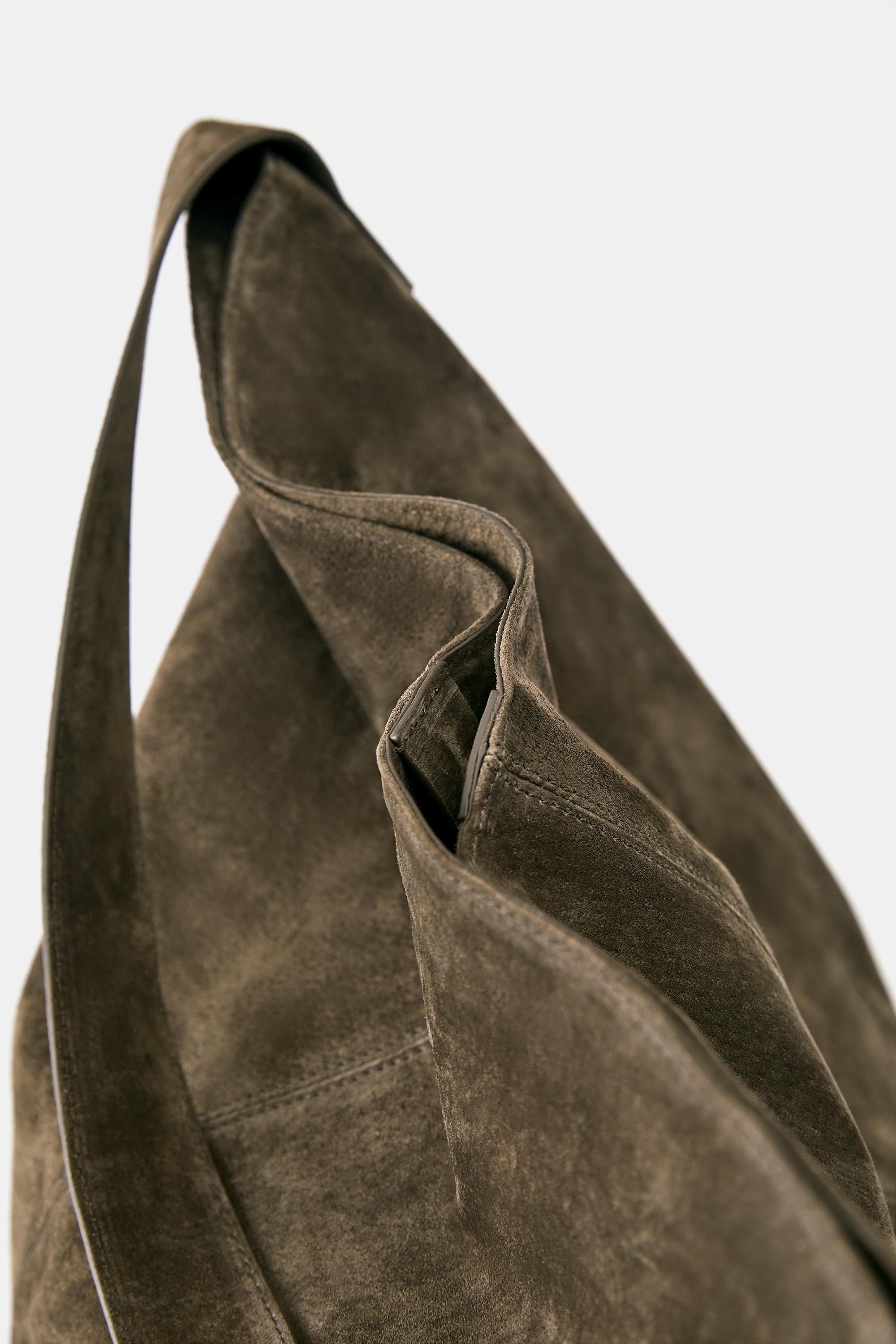 Leather tote bag — Brown