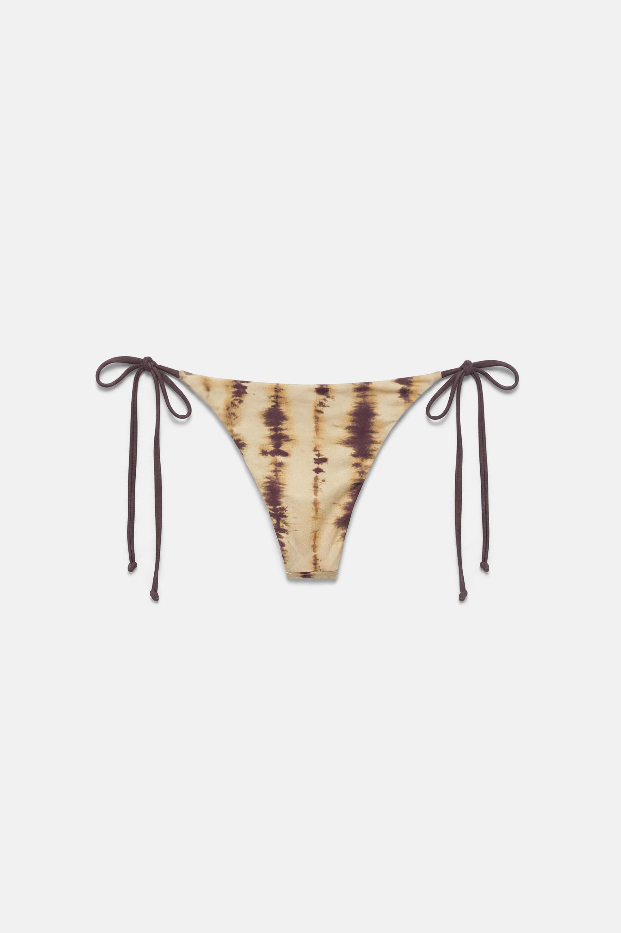 Tie-dye bikini bottoms with bows — Yellow
