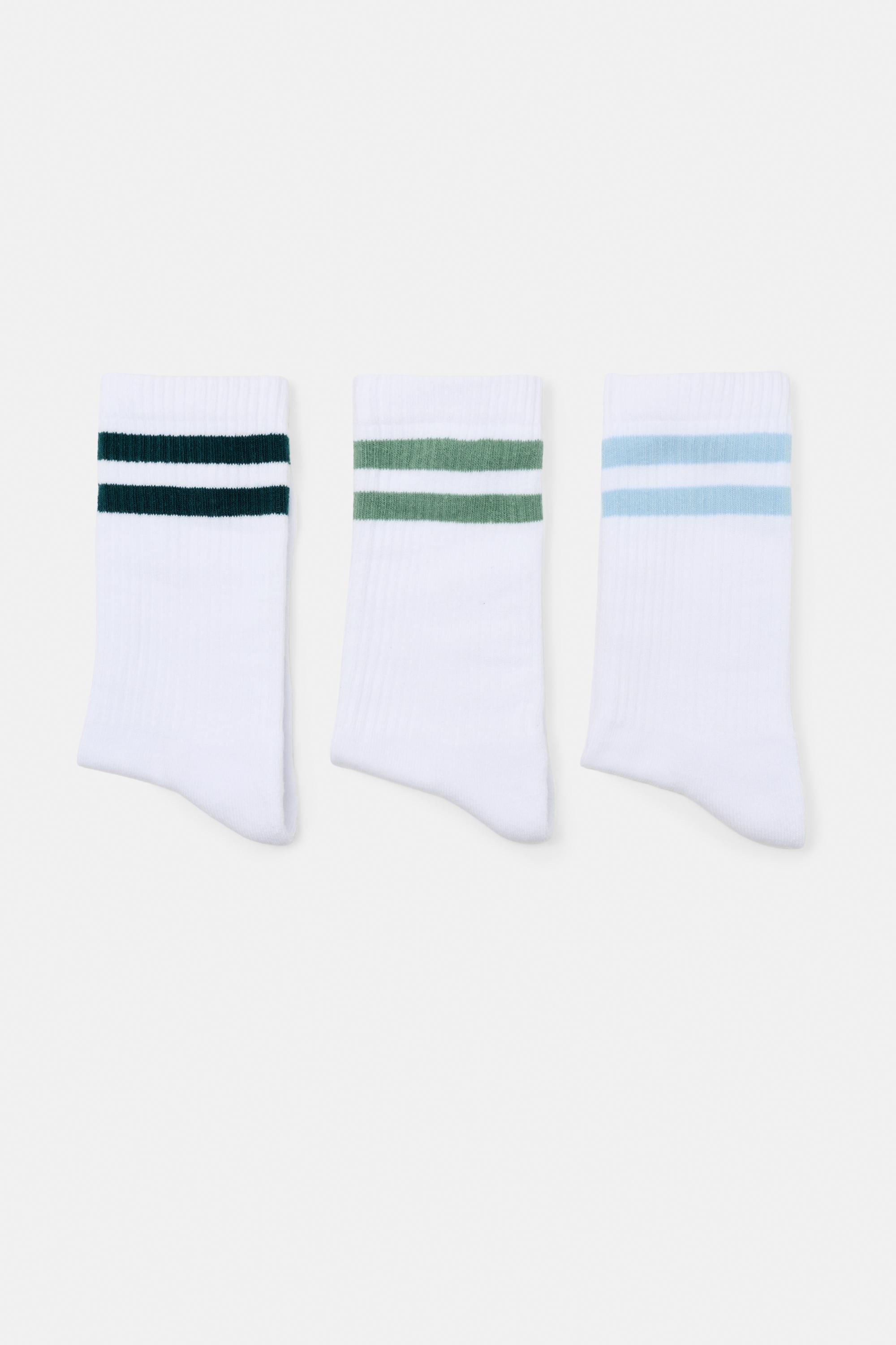 Striped sports socks — Green