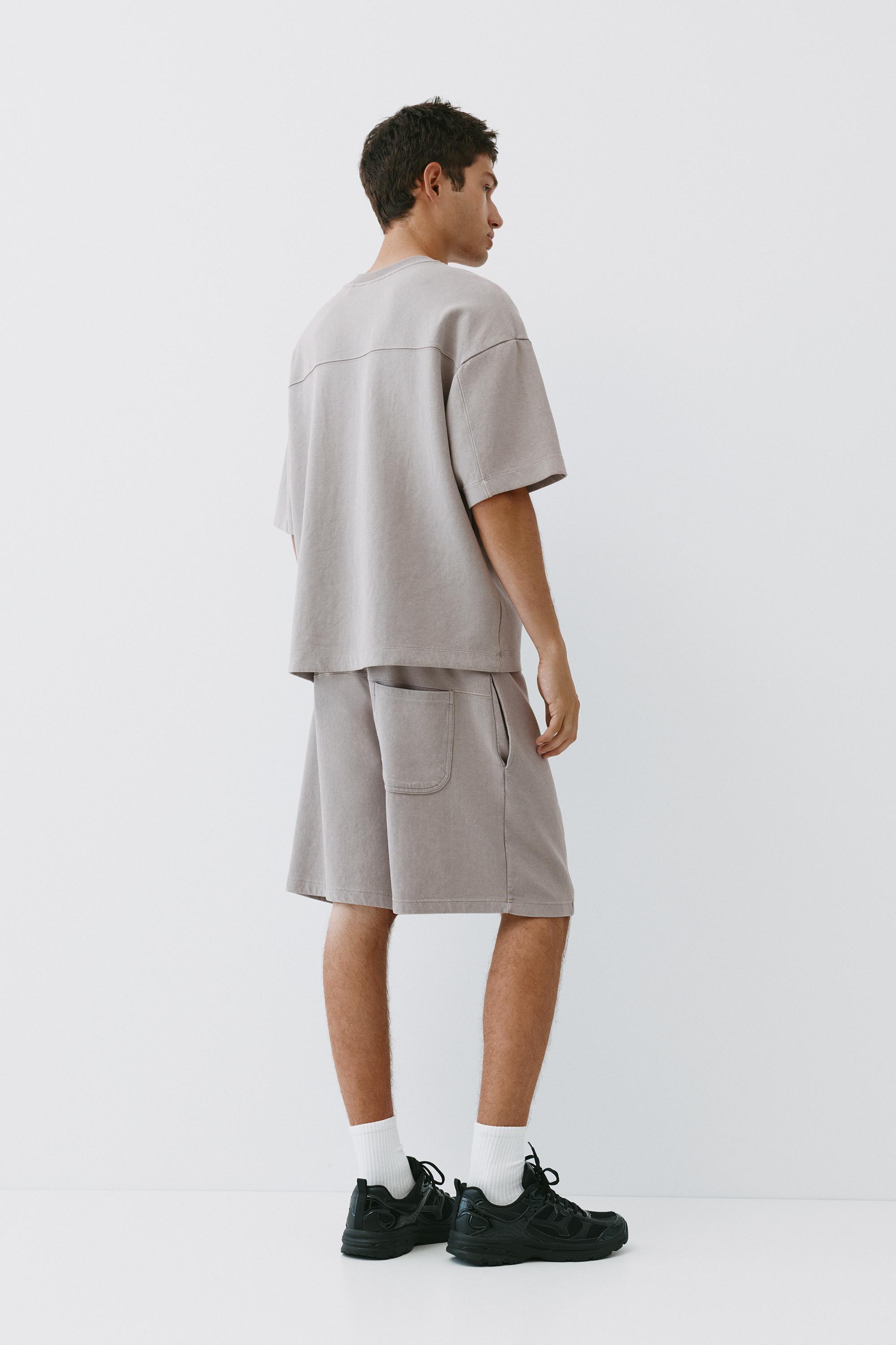 Interlock jogger Bermuda shorts — Grey marl