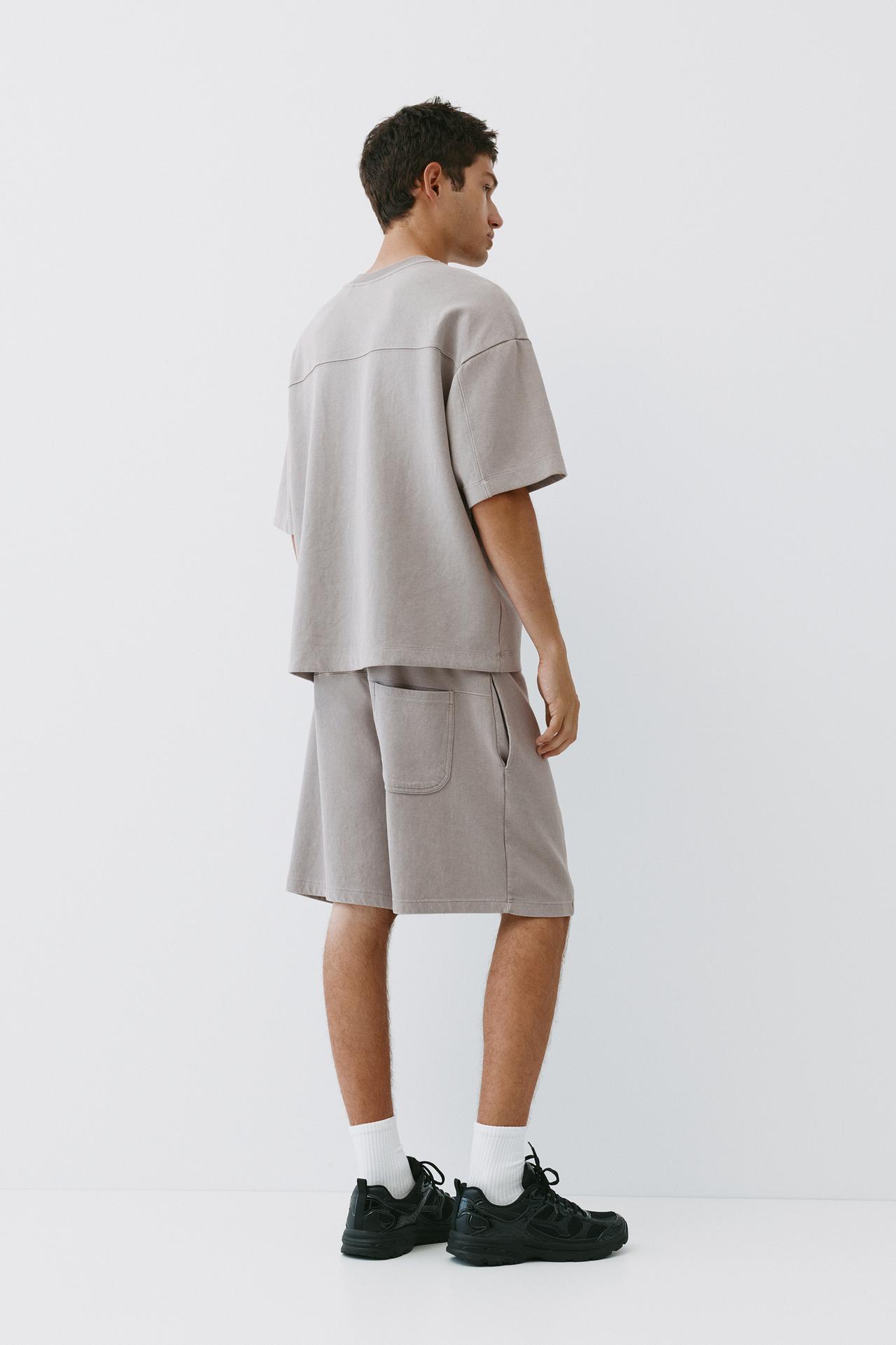 Interlock jogger Bermuda shorts — Grey marl