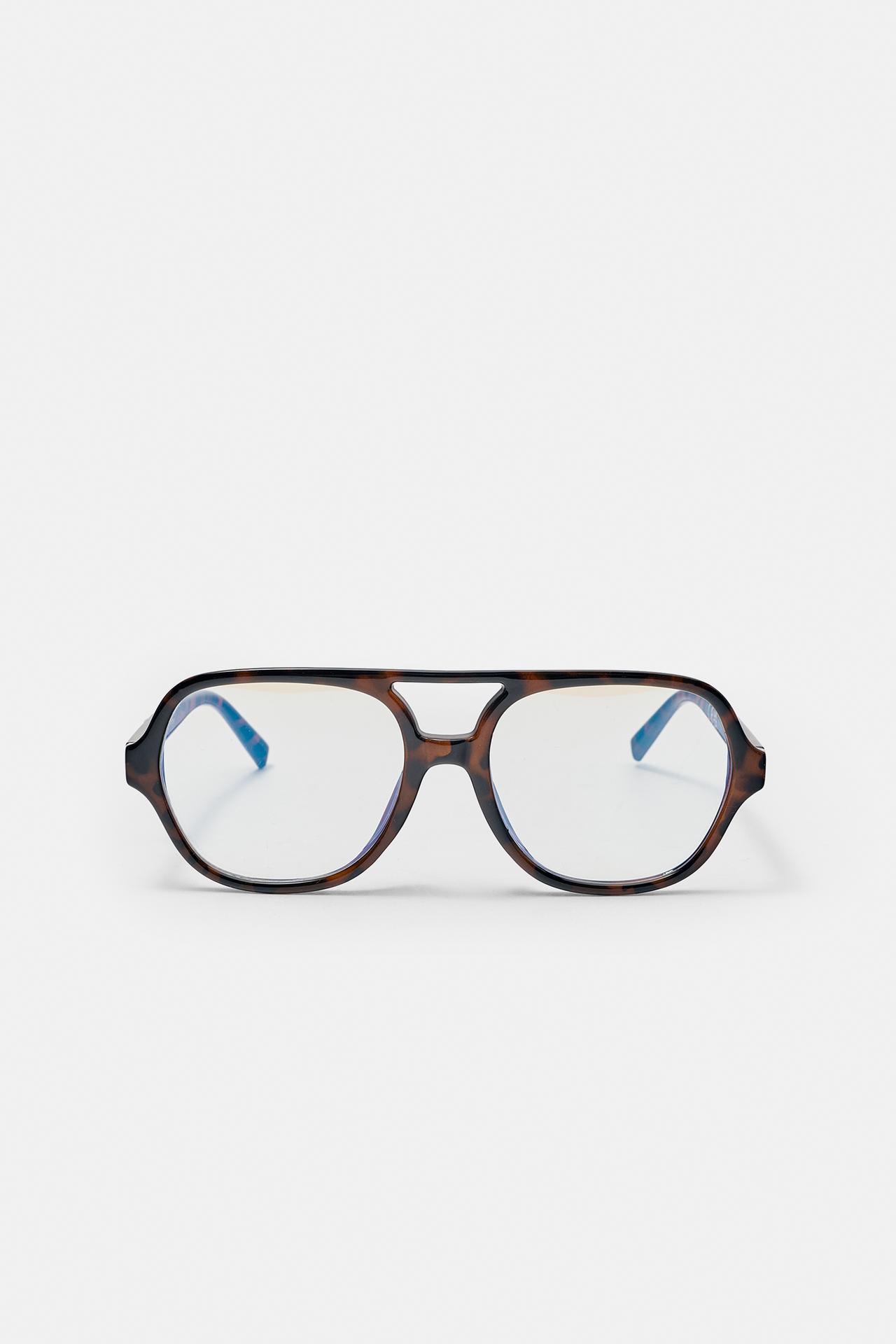Blue-light aviator sunglasses — Brown