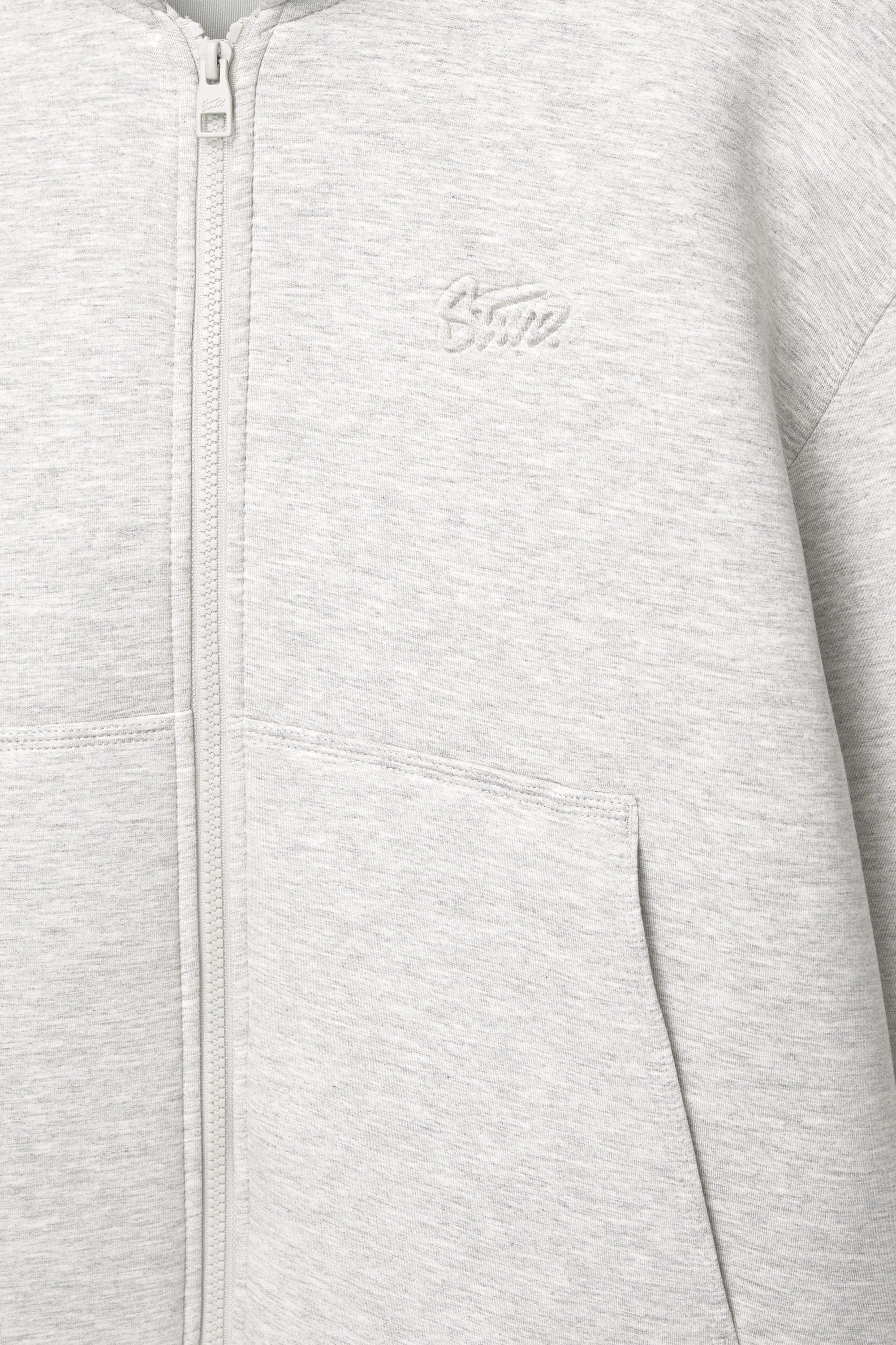 Neoprene-effect hoodie — Grey