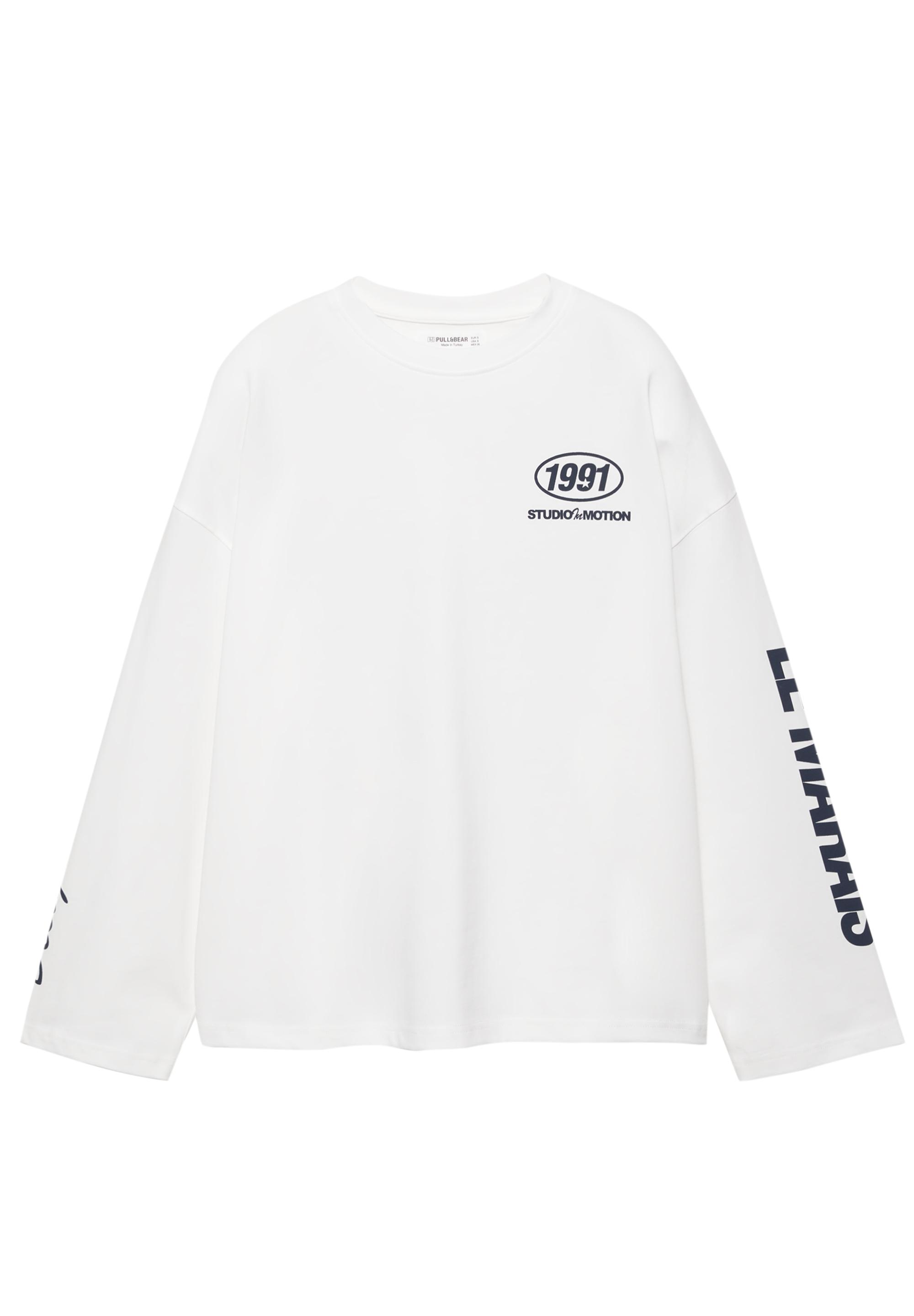 Uzun kollu grafik baskılı tişört - Görsel 13