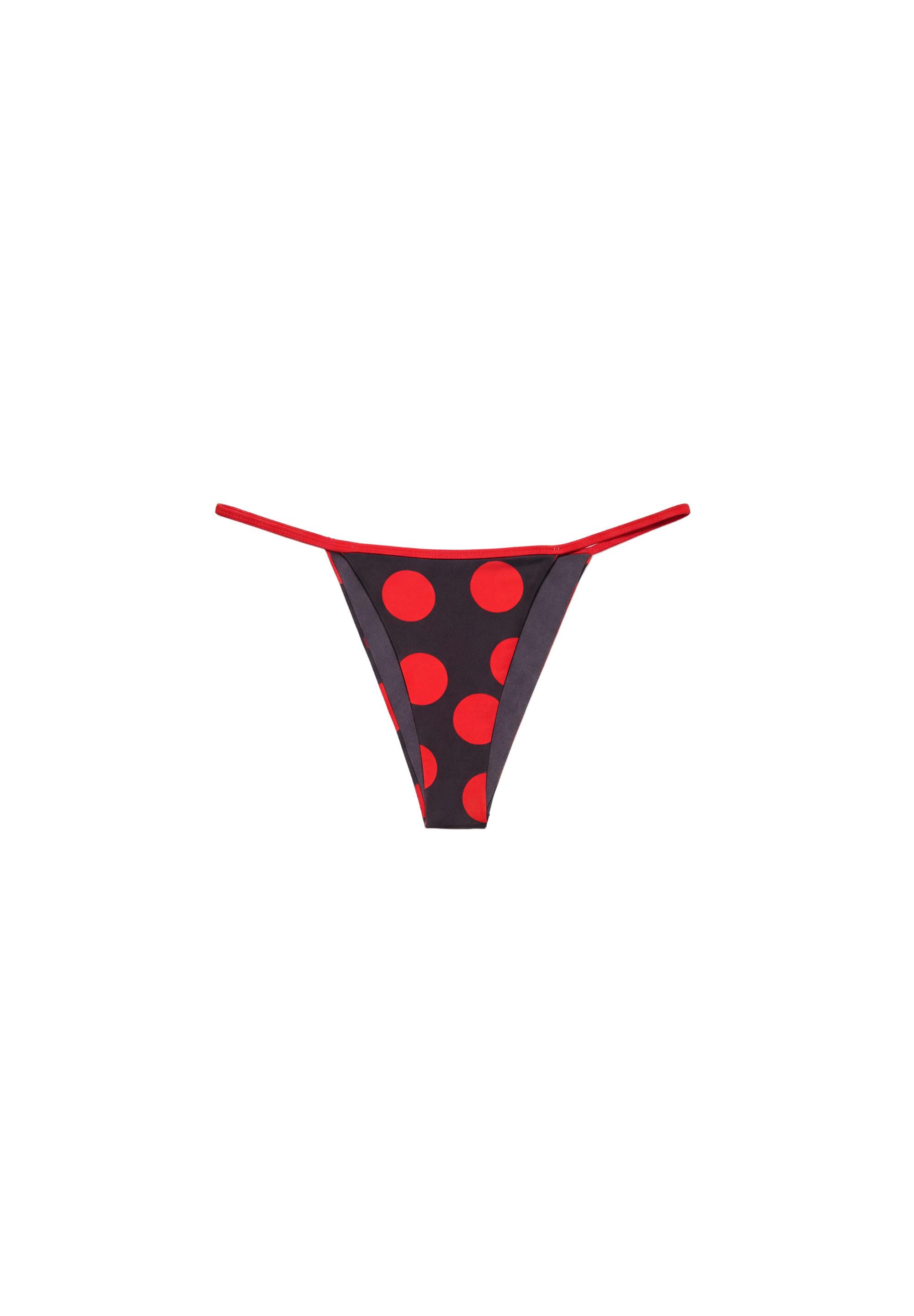 Polka dot bikini bottoms — Red