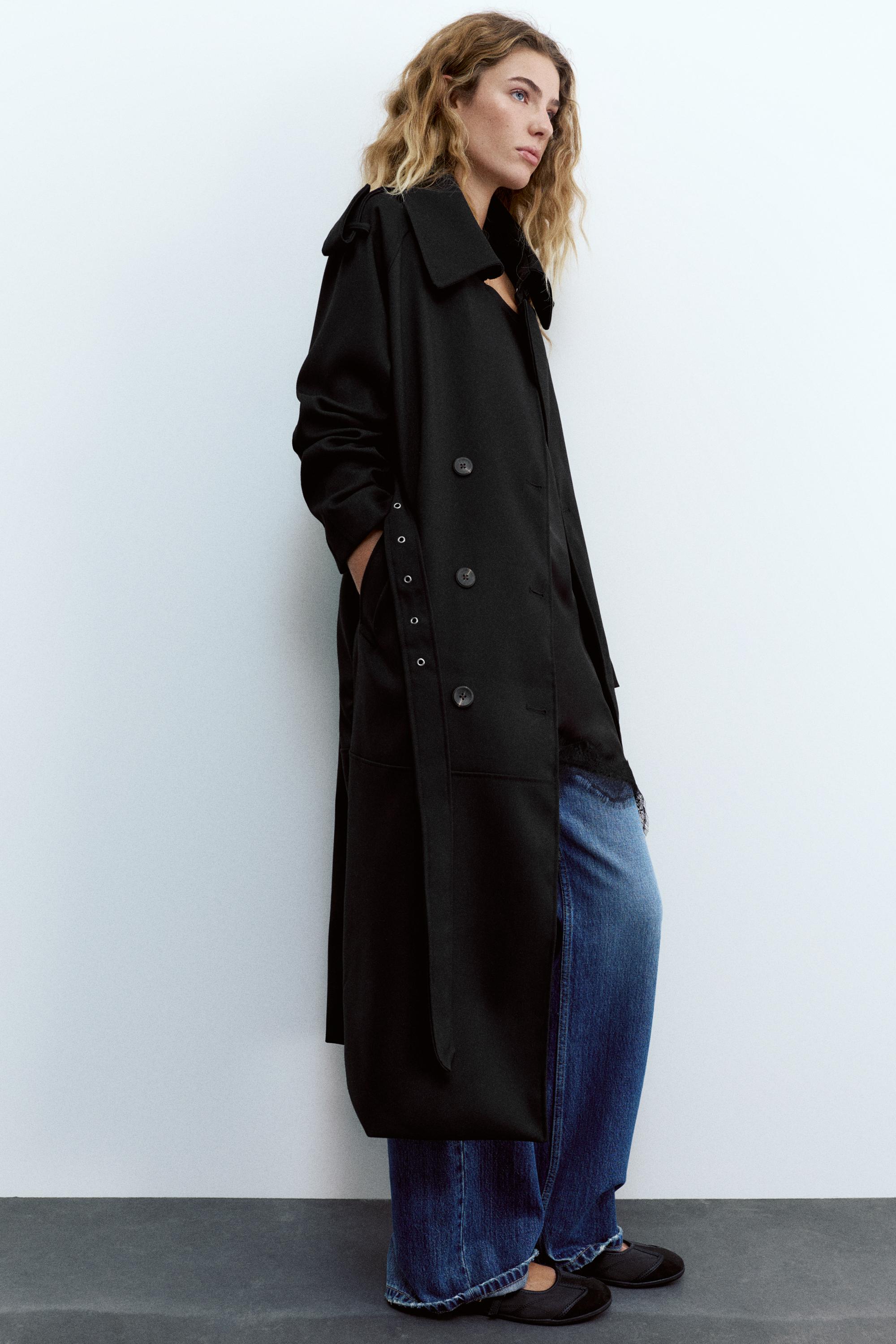 Long trench coat — Black
