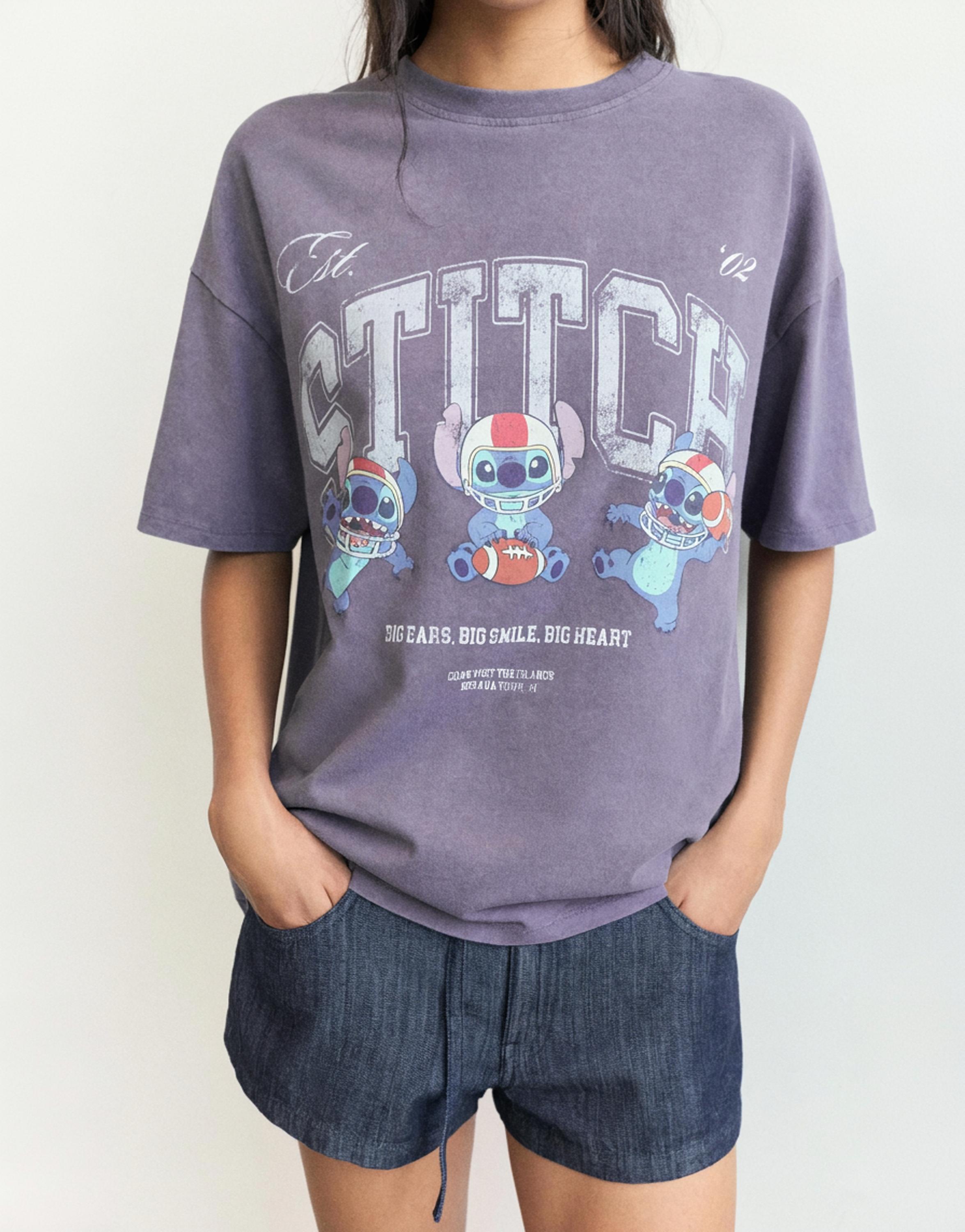Lilo & Stitch cropped T-shirt — Faded black