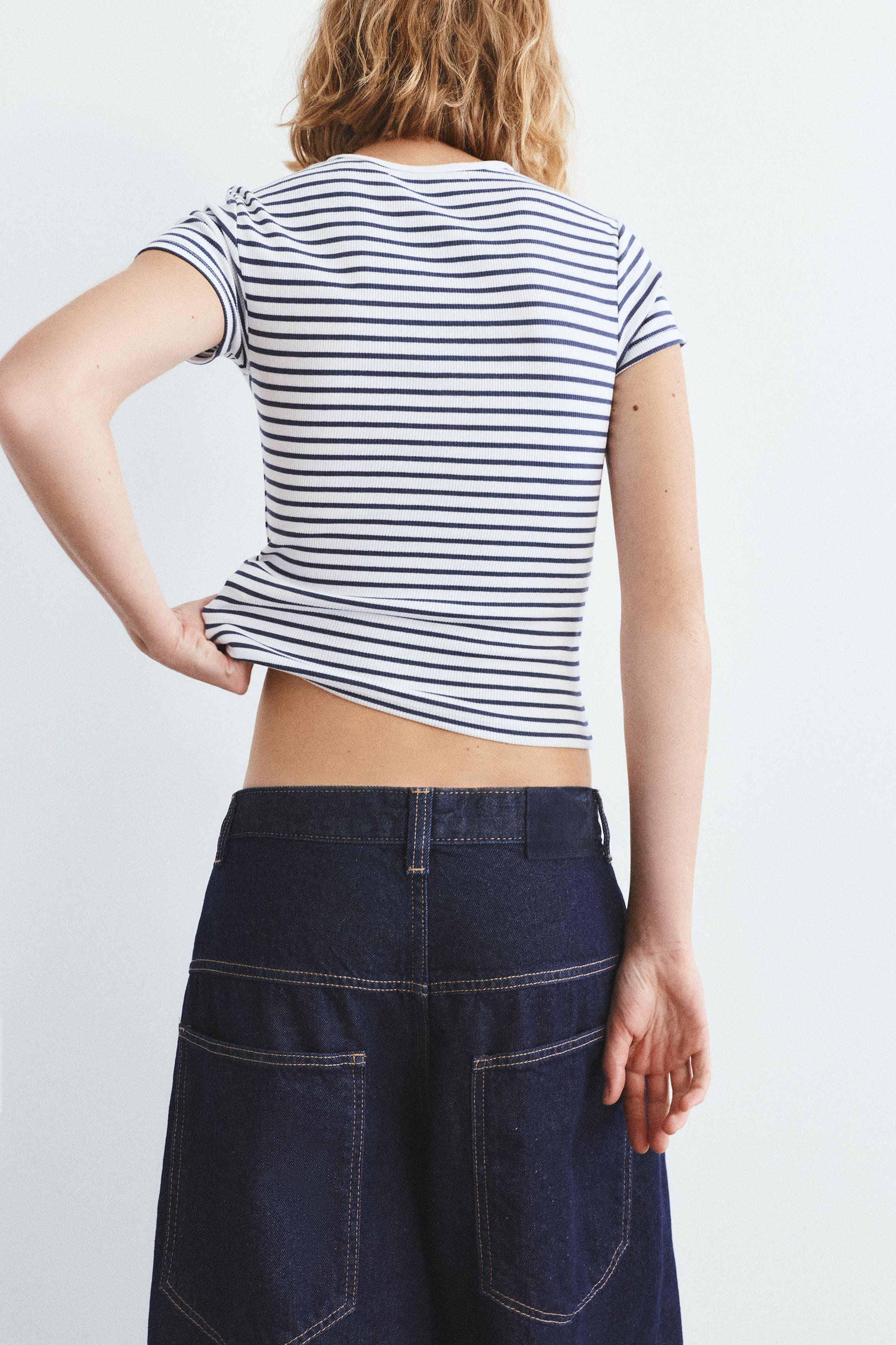 Fitilli kısa kollu t-shirt - Görsel 13