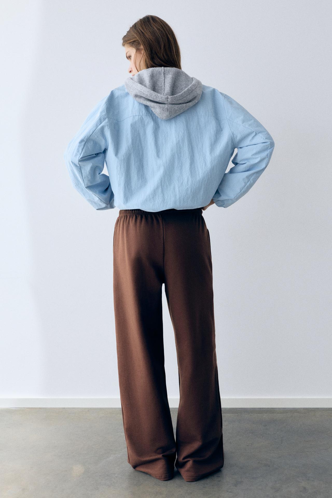 Wide-leg jogger trousers — Brown