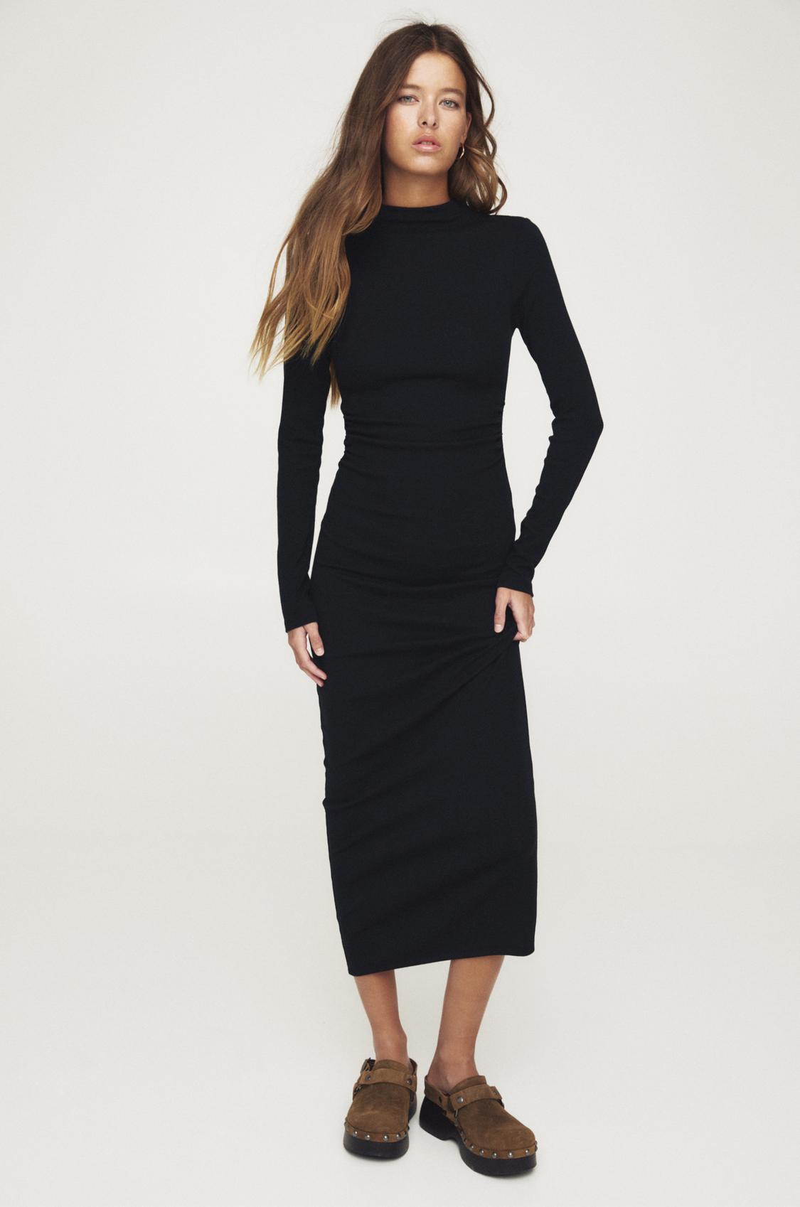 Pull And Bear Vestidos Largos Vestido Negro Pull And Bear Vestido