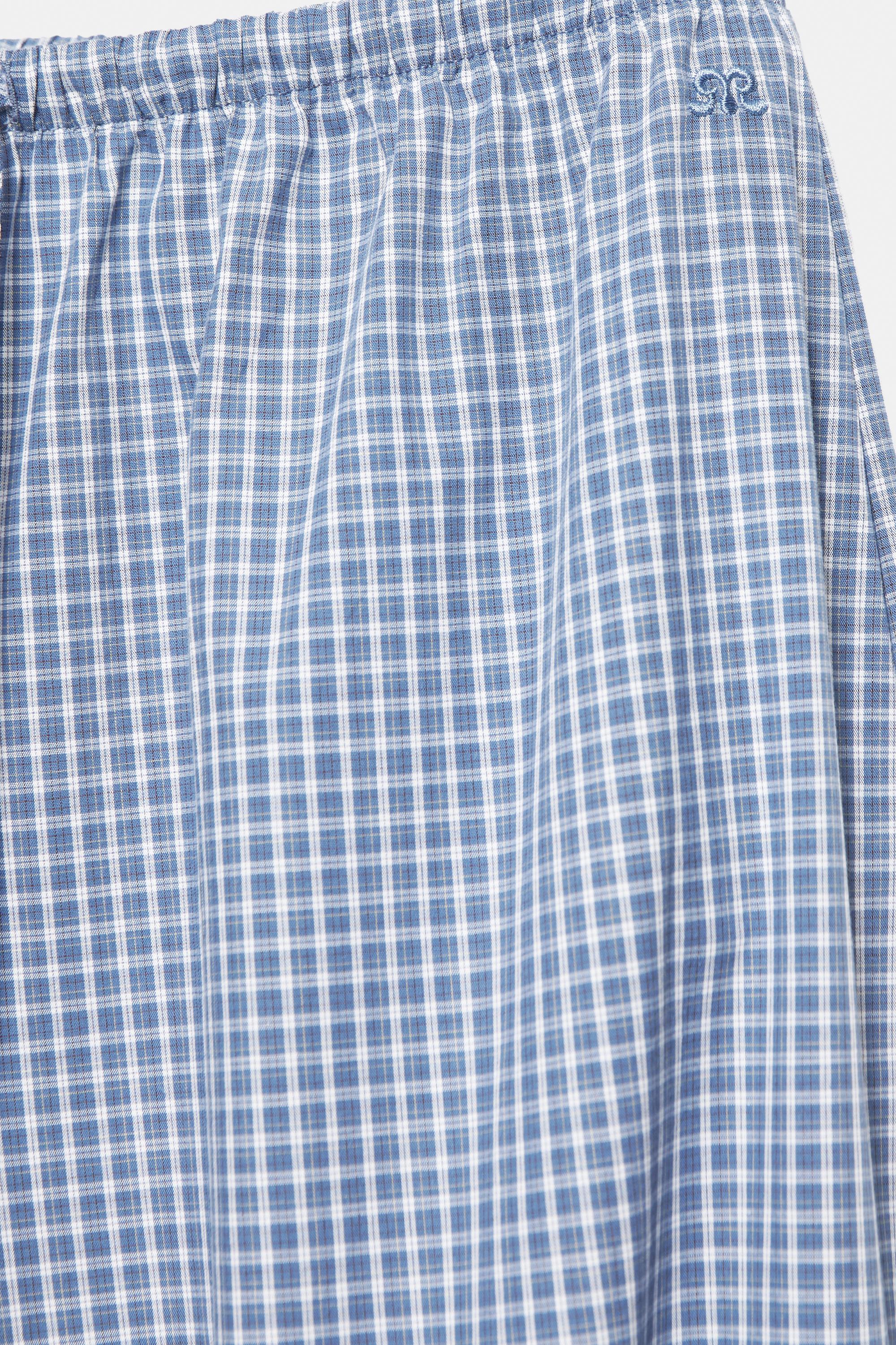 Check sarouel trousers — Medium blue
