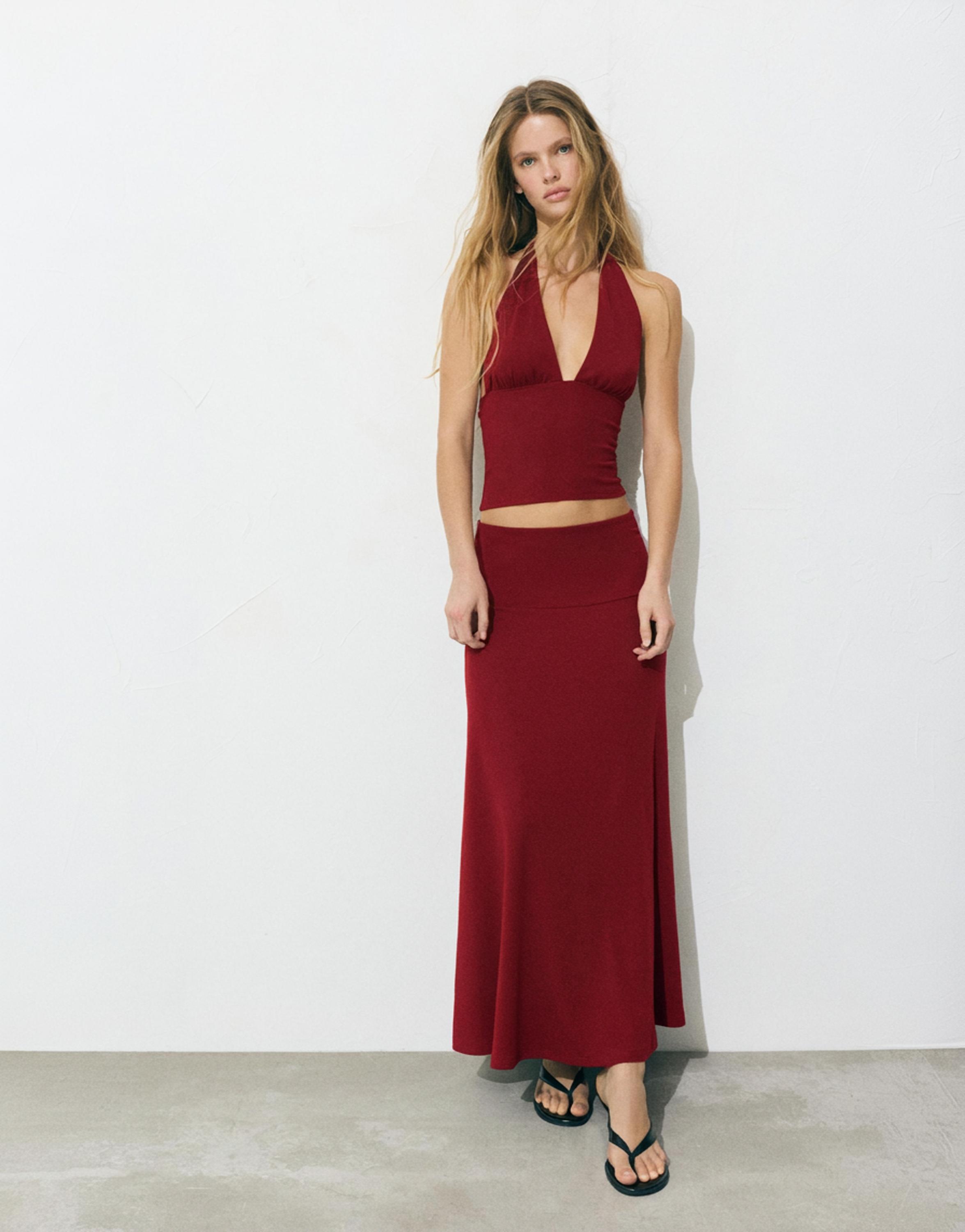 Evaze midi etek - Görsel 9