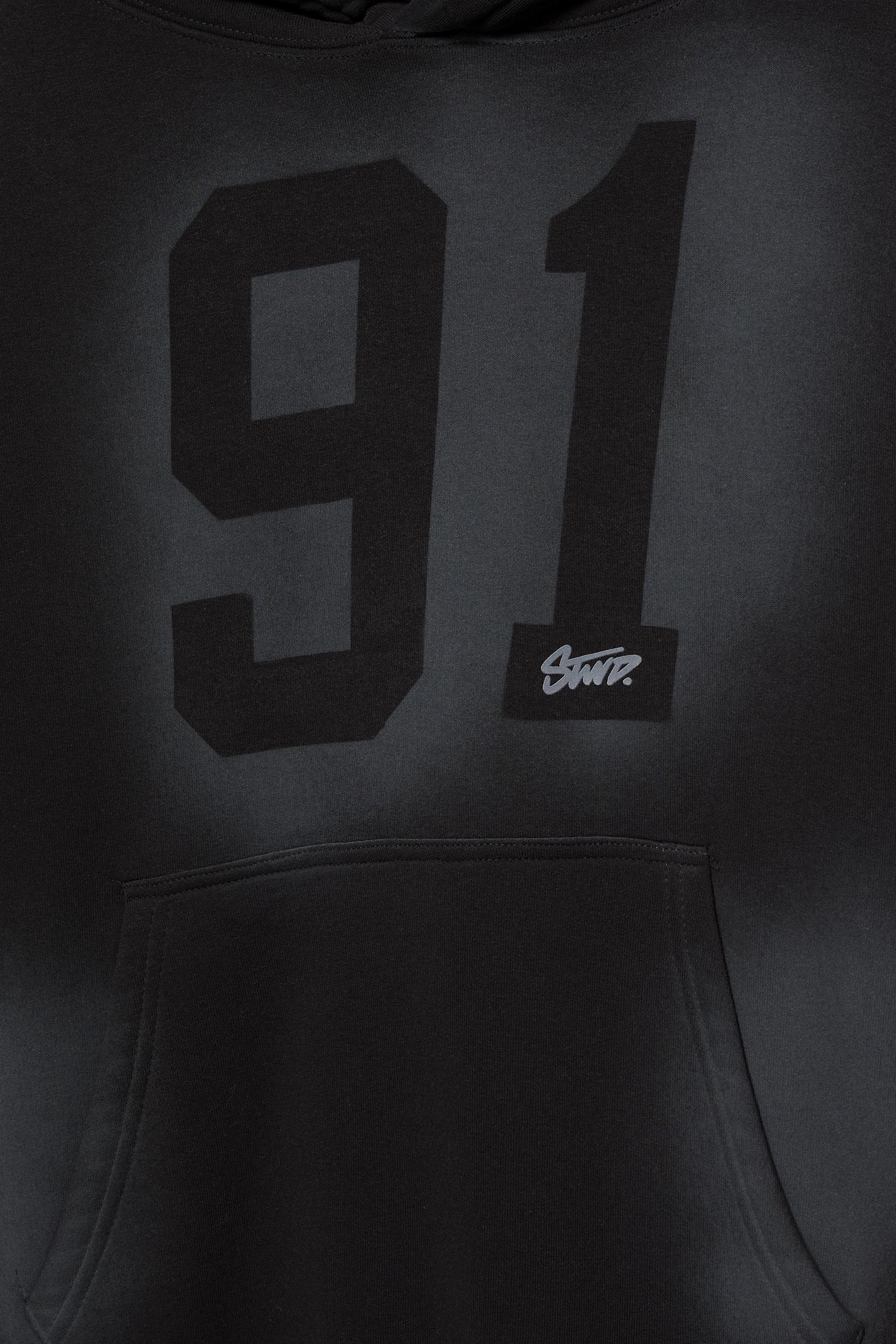 Siyah kapüşonlu sweatshirt STWD 91 - Görsel 4