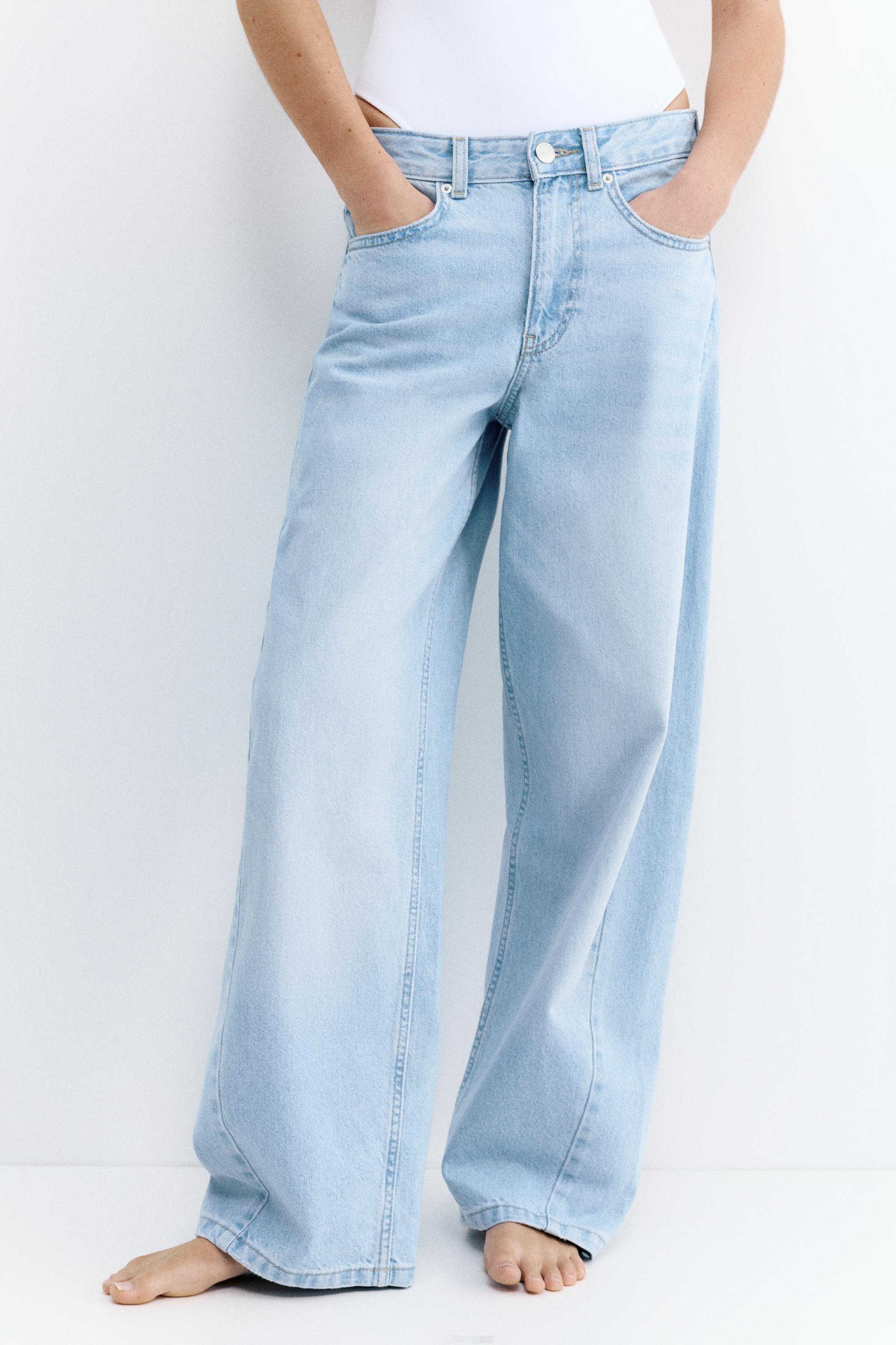Low-rise barrel jeans — Pale blue