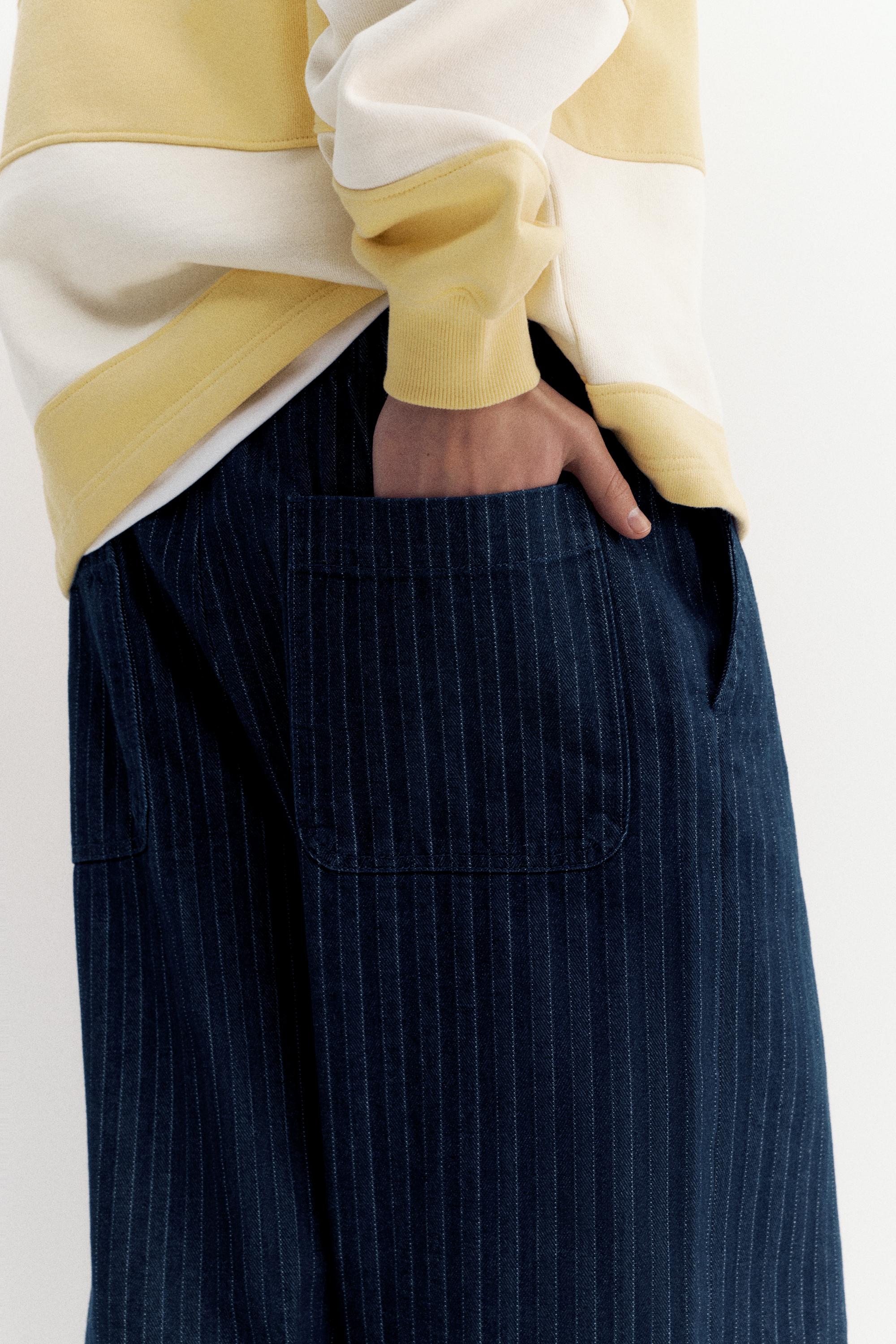 Çizgili jean jogger pantolon - Görsel 22