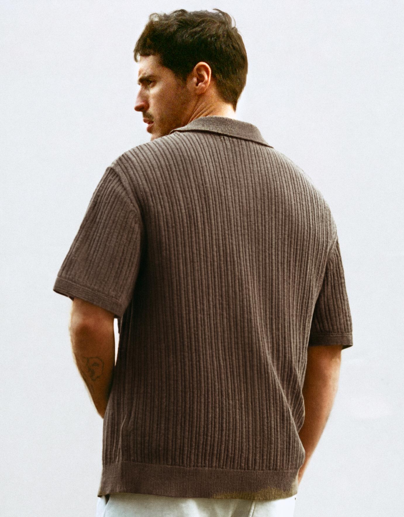 Kısa kollu örgü gömlek - Görsel 10