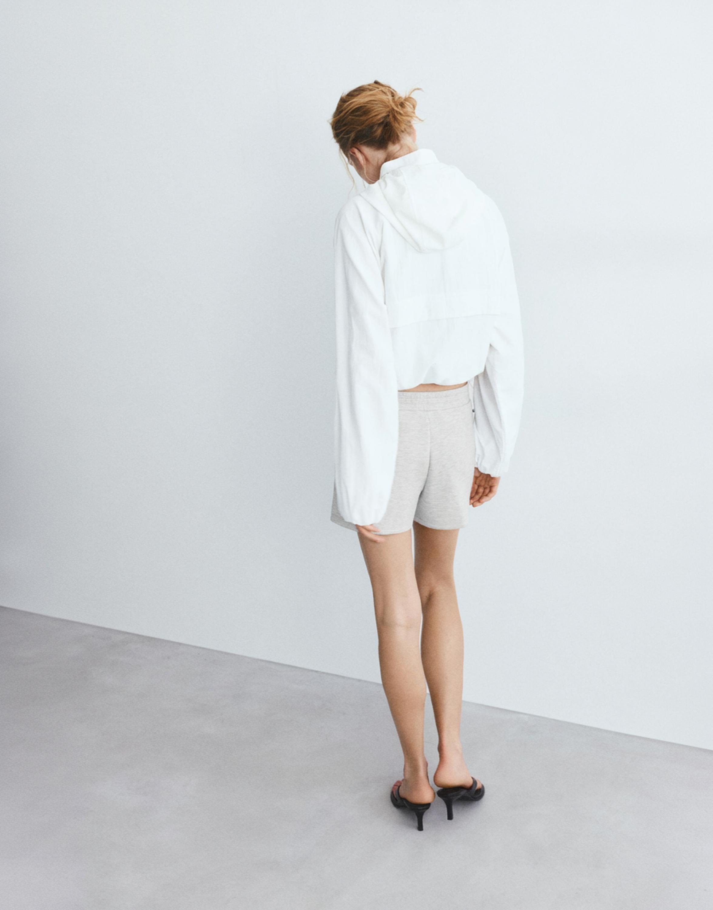 Soft touch sports shorts — Grey marl