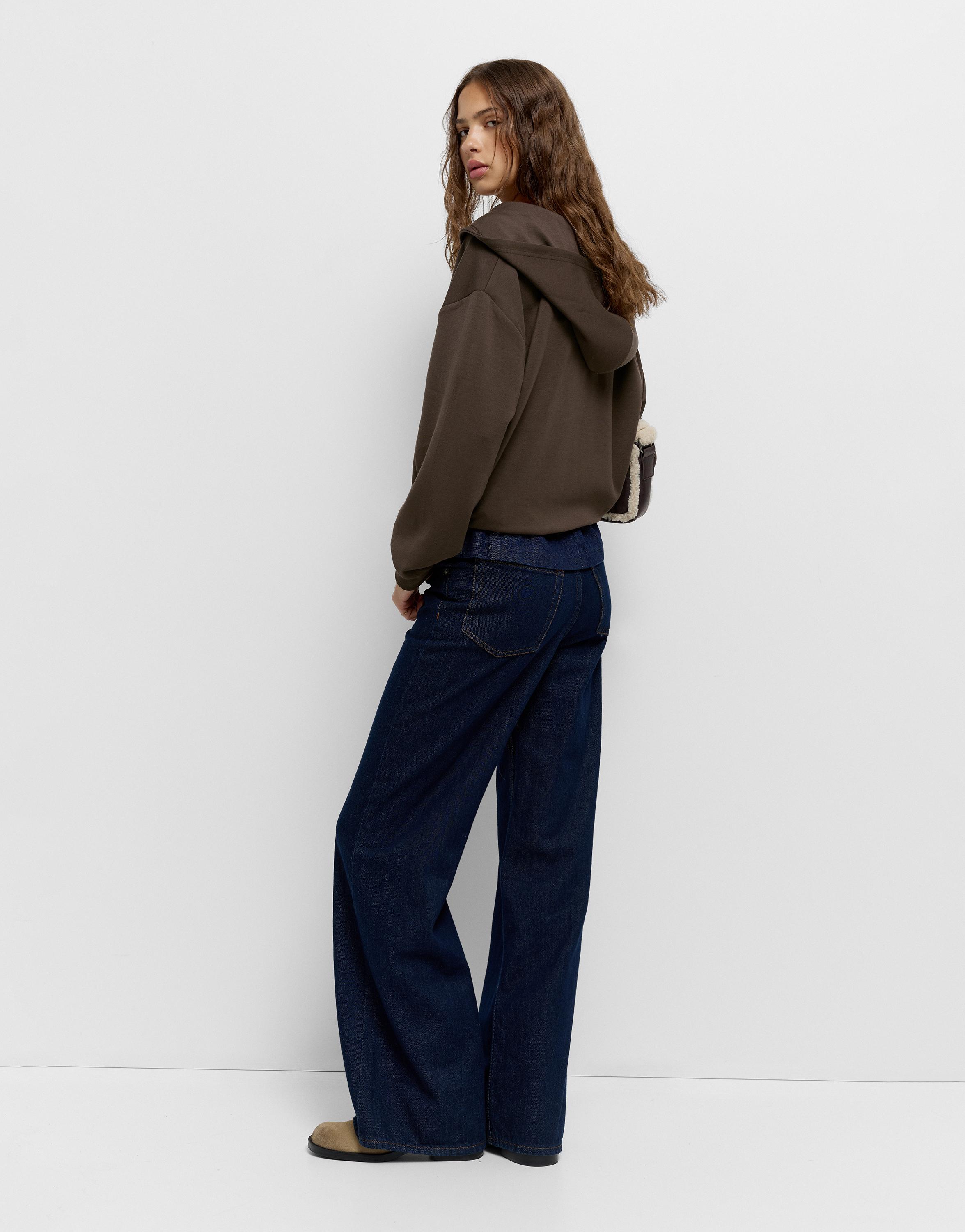 Soft touch hooded sweatshirt — Brown