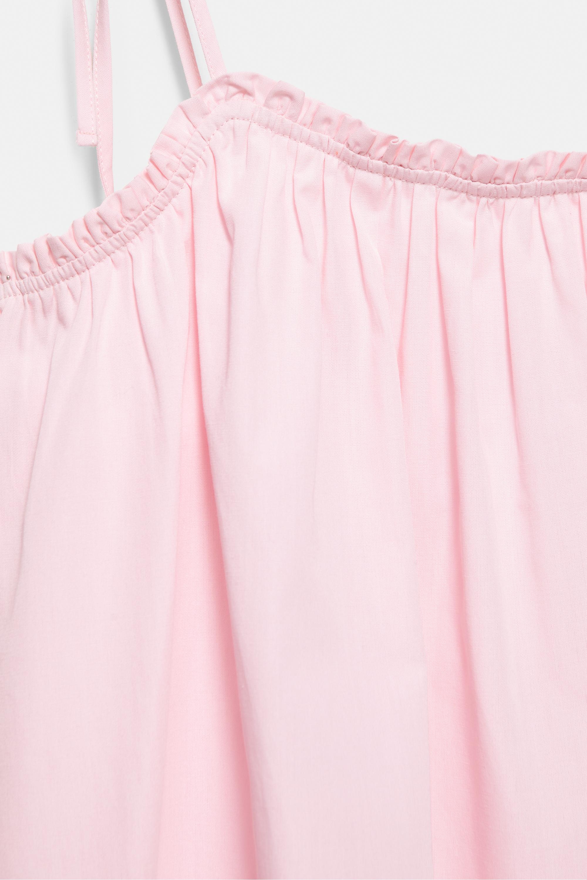 Strappy poplin mini dress — Pink