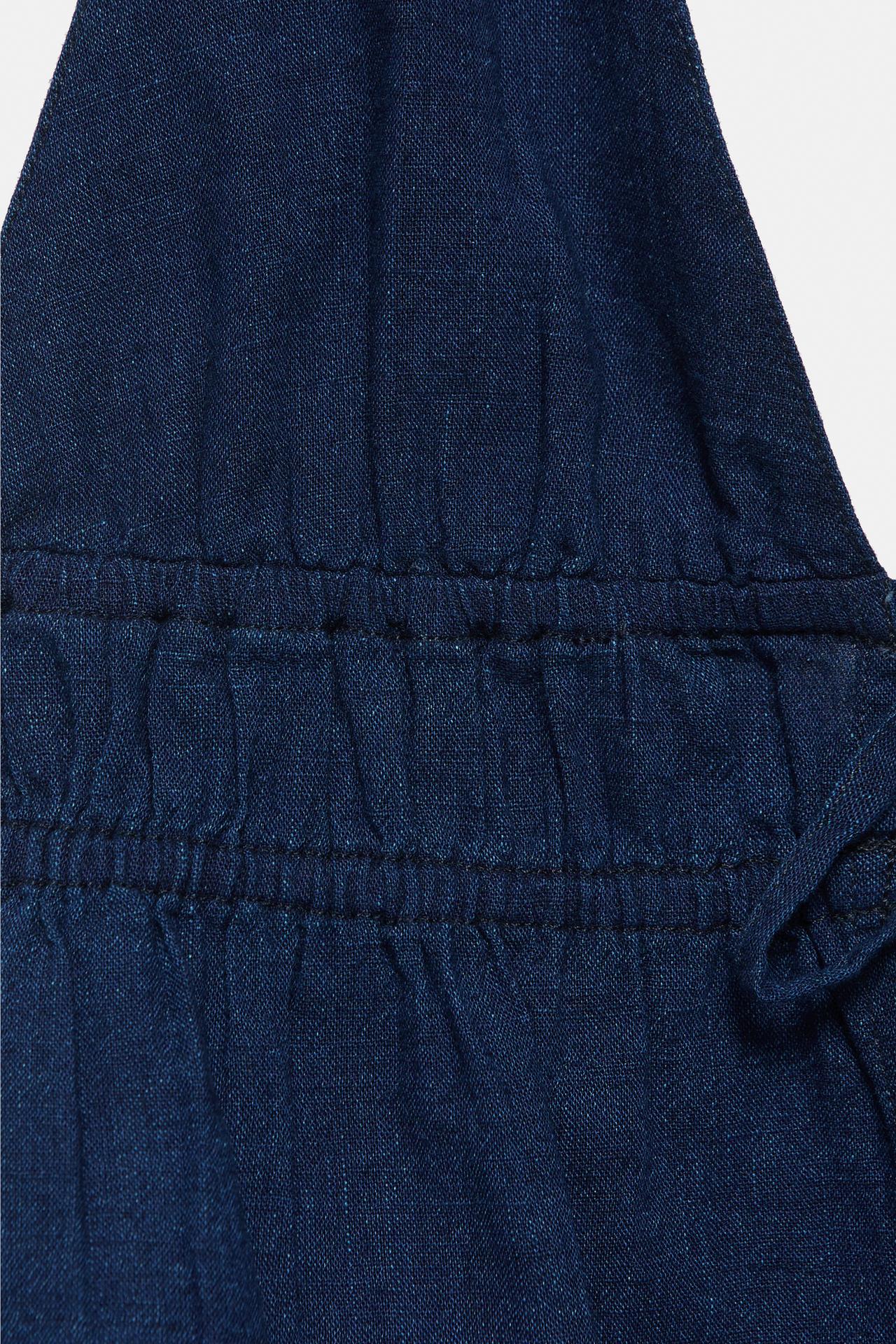 Elasticated denim halter top — Dark blue