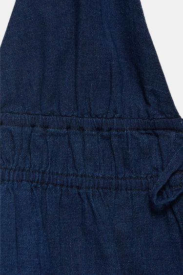 Elasticated denim halter top — Dark blue 7