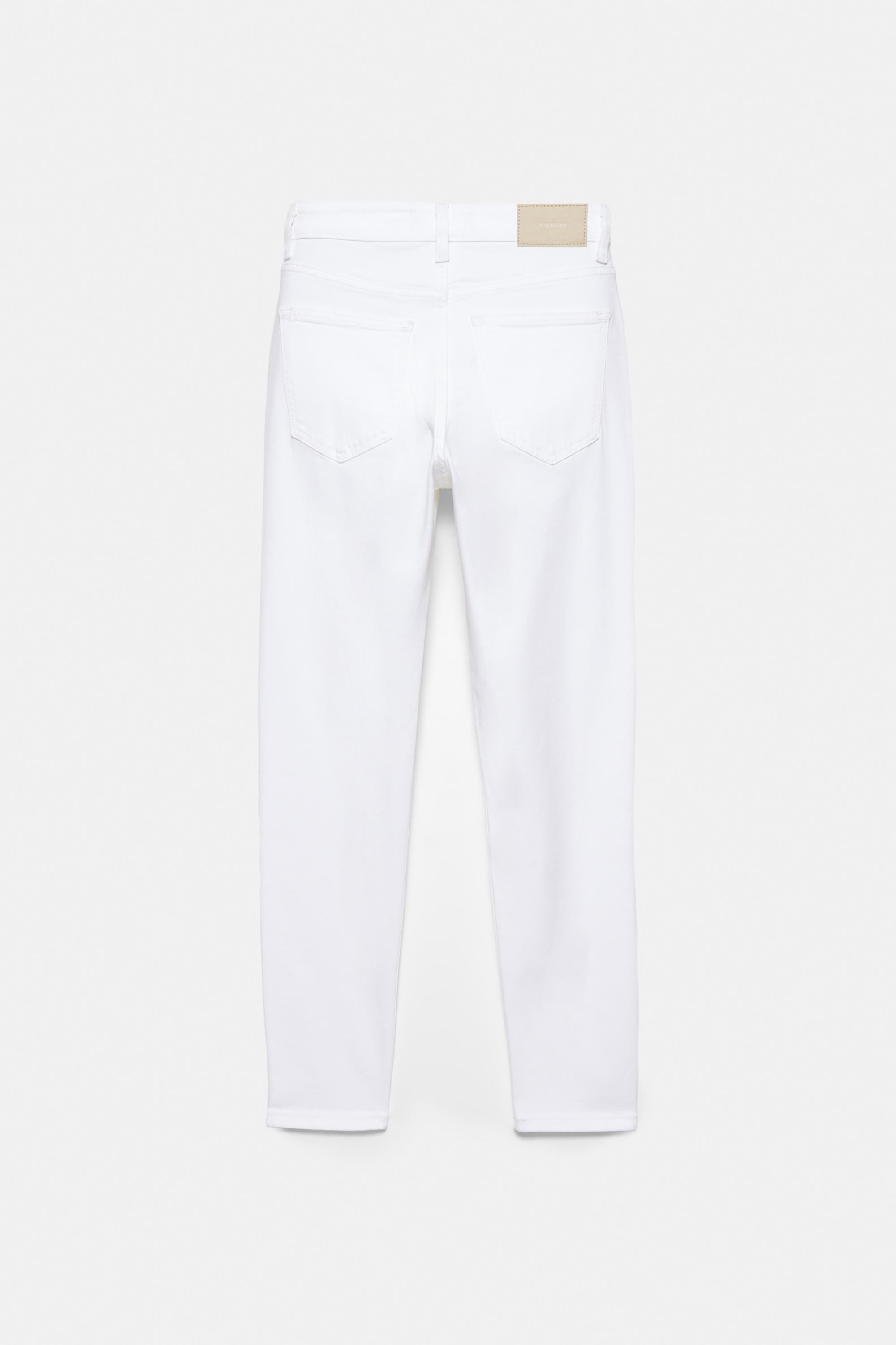 High-waist skinny jeans — Bright white