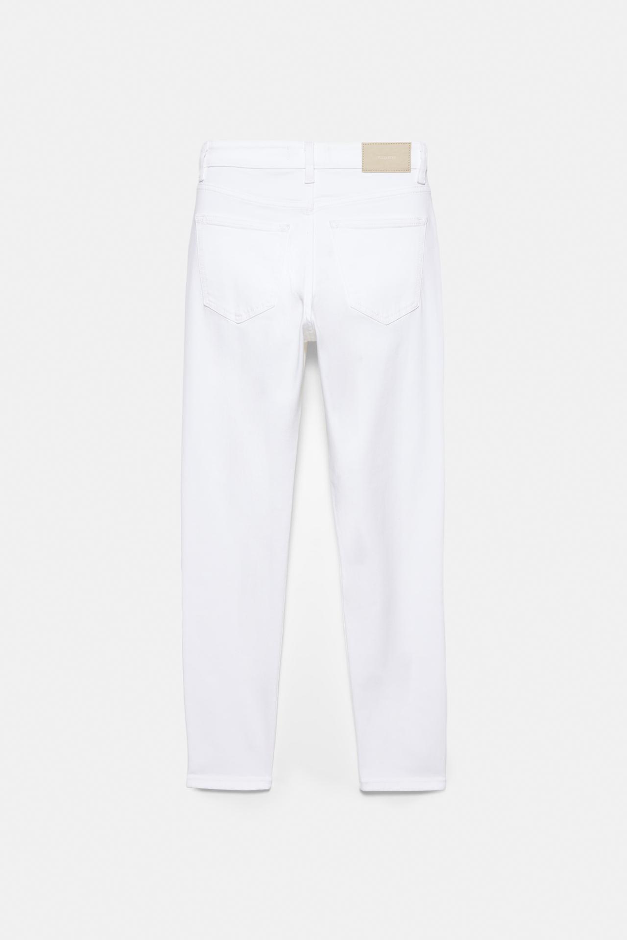 High-waist skinny jeans — Bright white