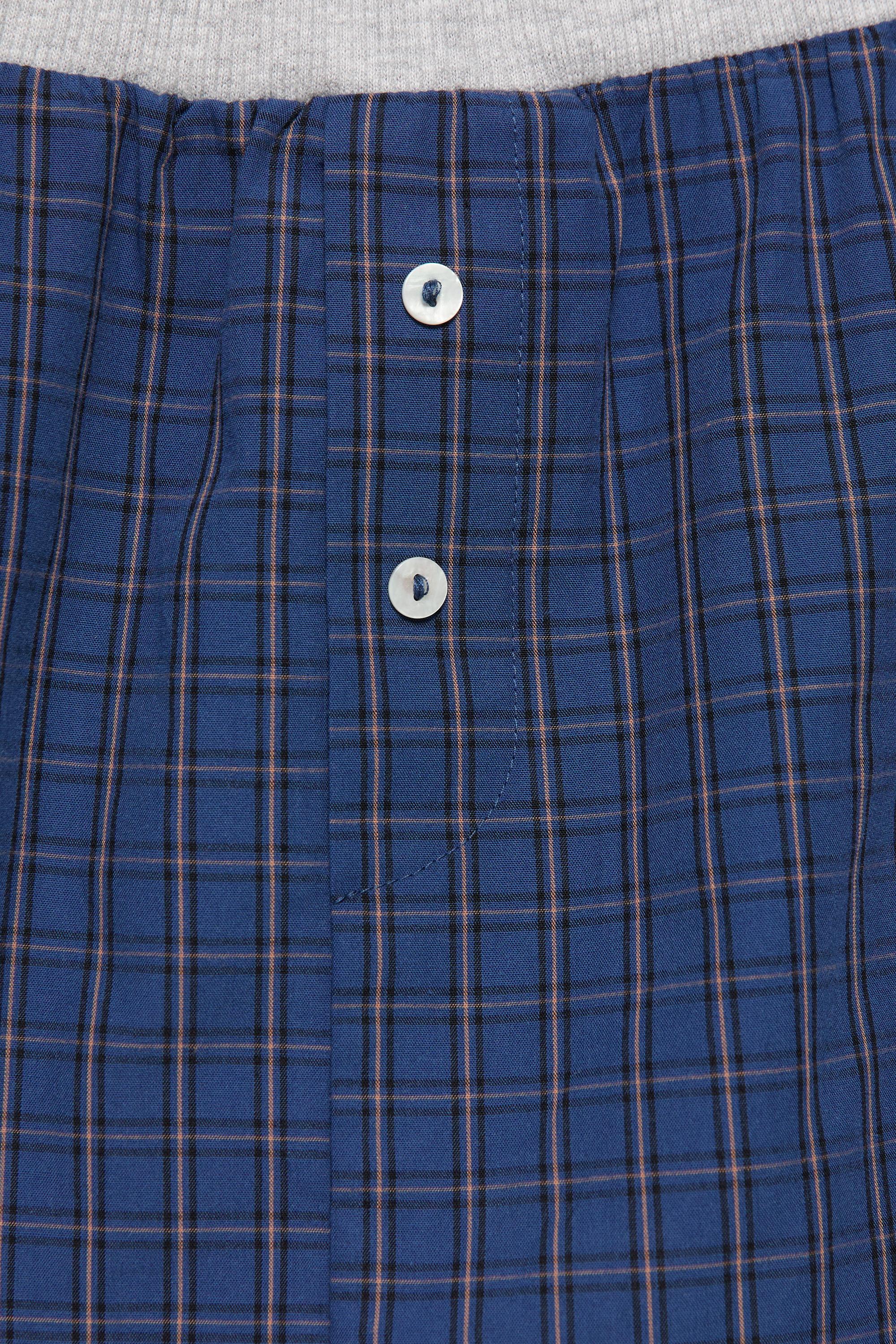 Combined check mini skirt — Navy