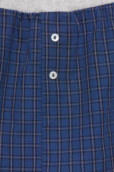 Combined check mini skirt — Navy 5