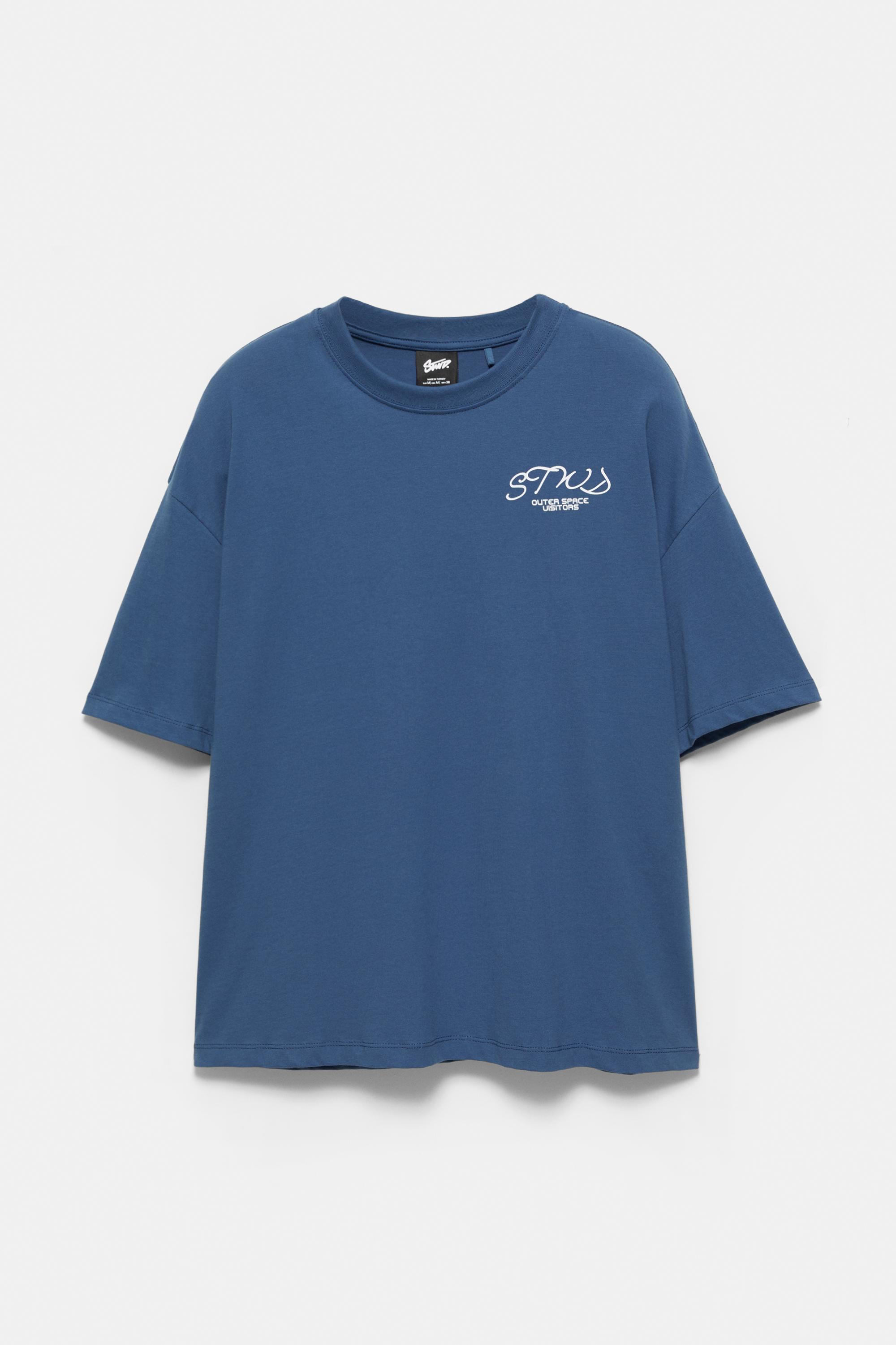 Boxy-fit graphic T-shirt — Navy