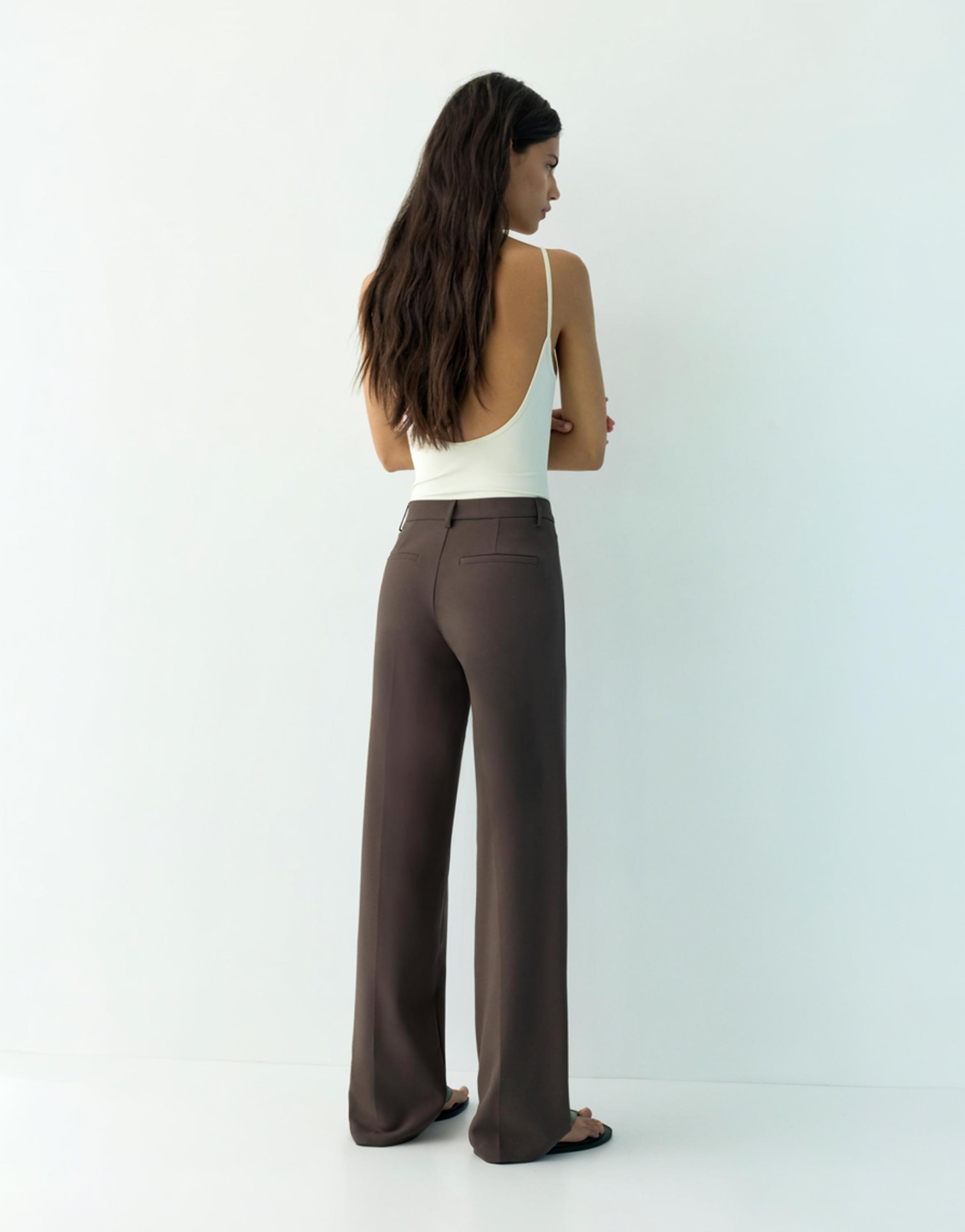 Straight-leg smart trousers — Brown