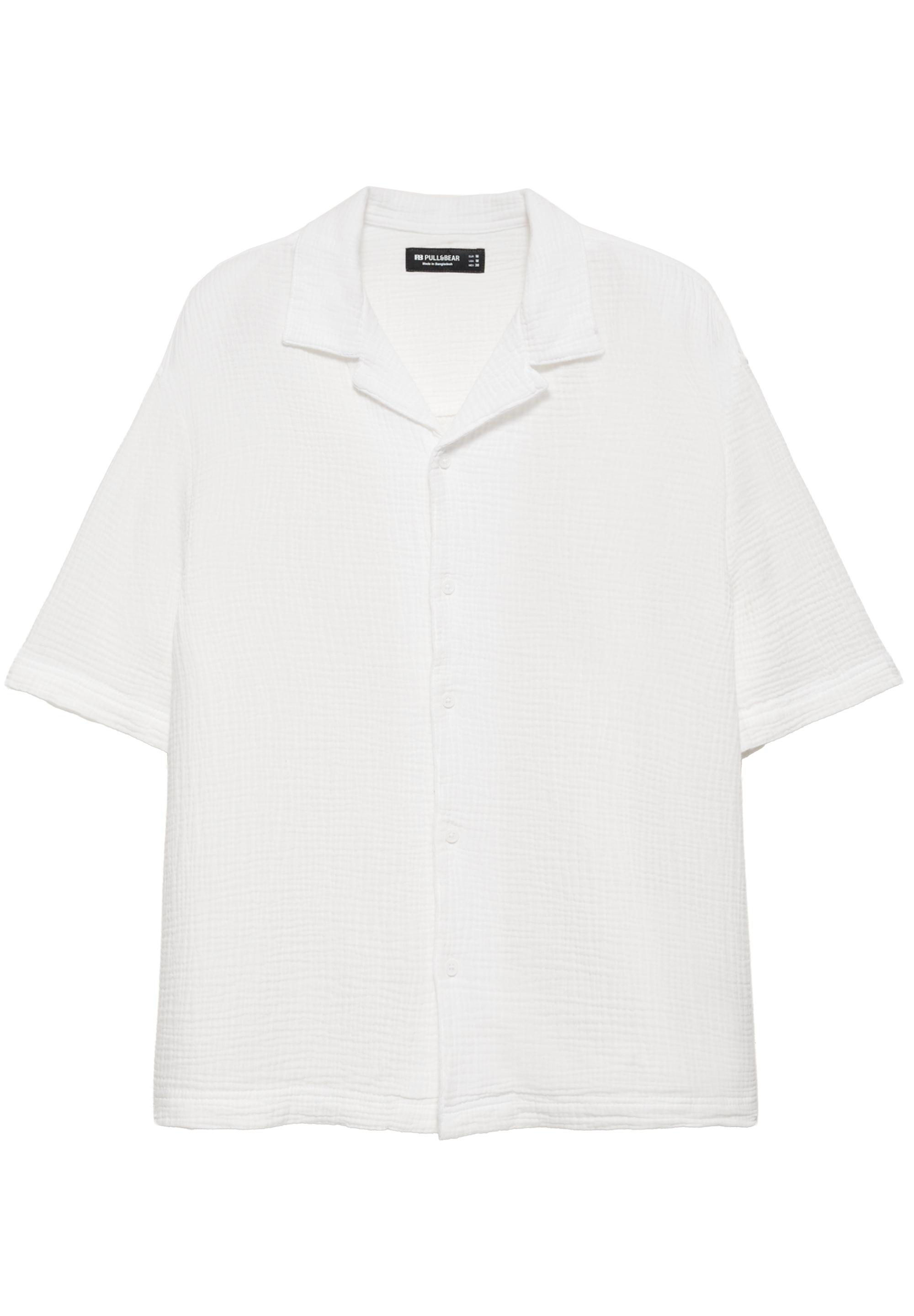 Short sleeve crepe shirt — White