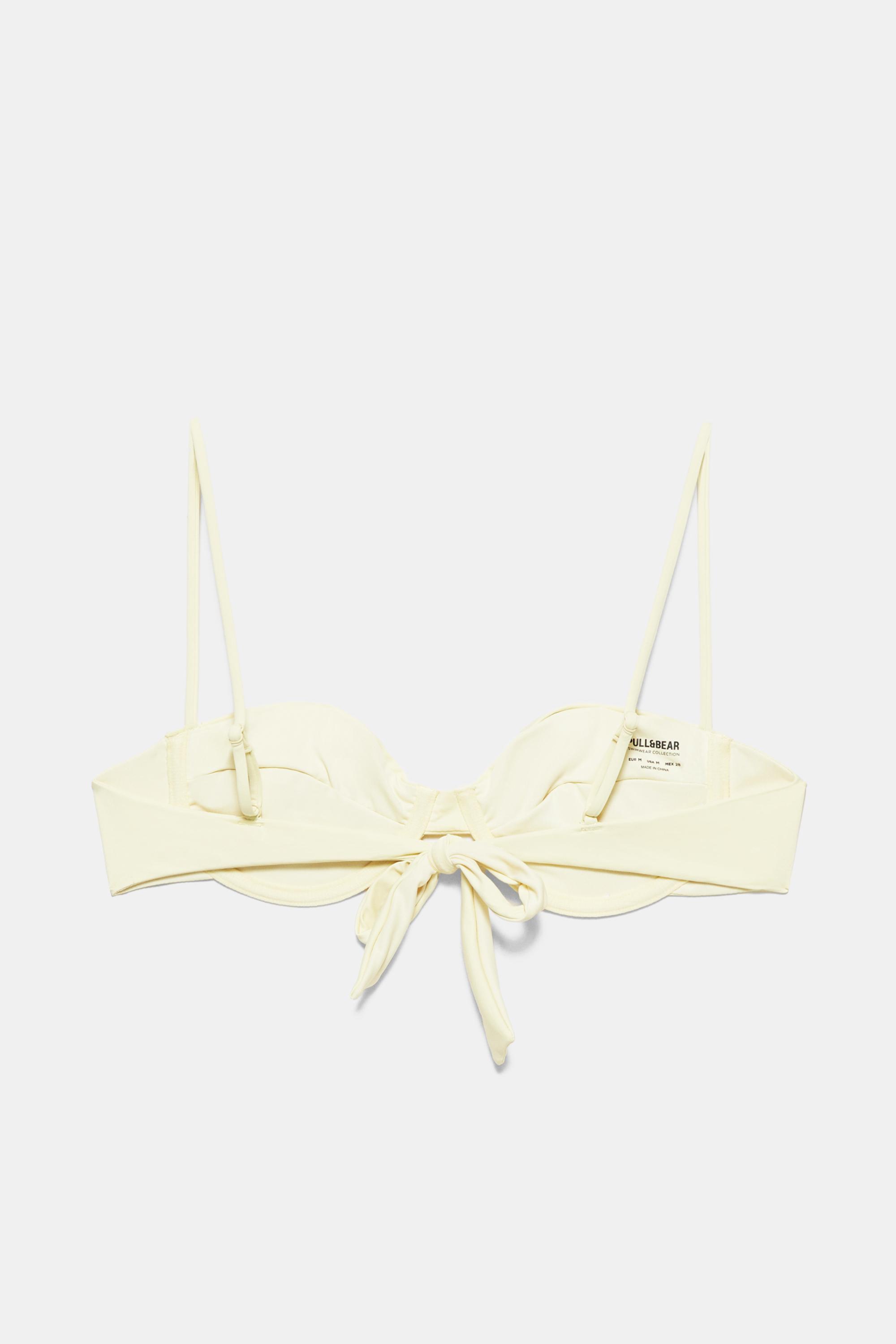 Balconette bikini top — Pastel yellow