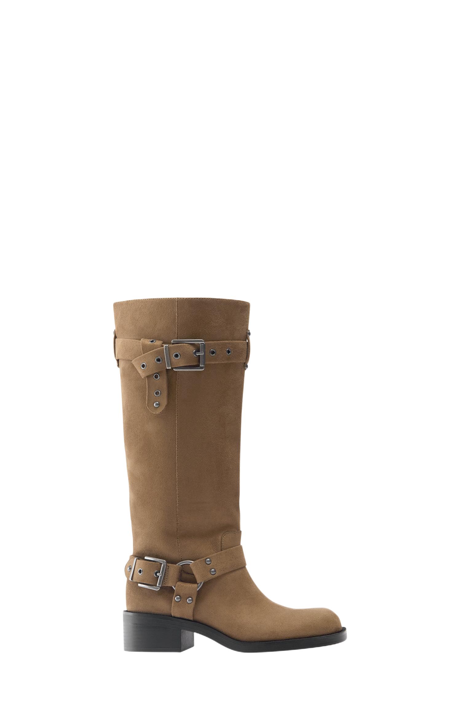 Tall biker boots — Sand